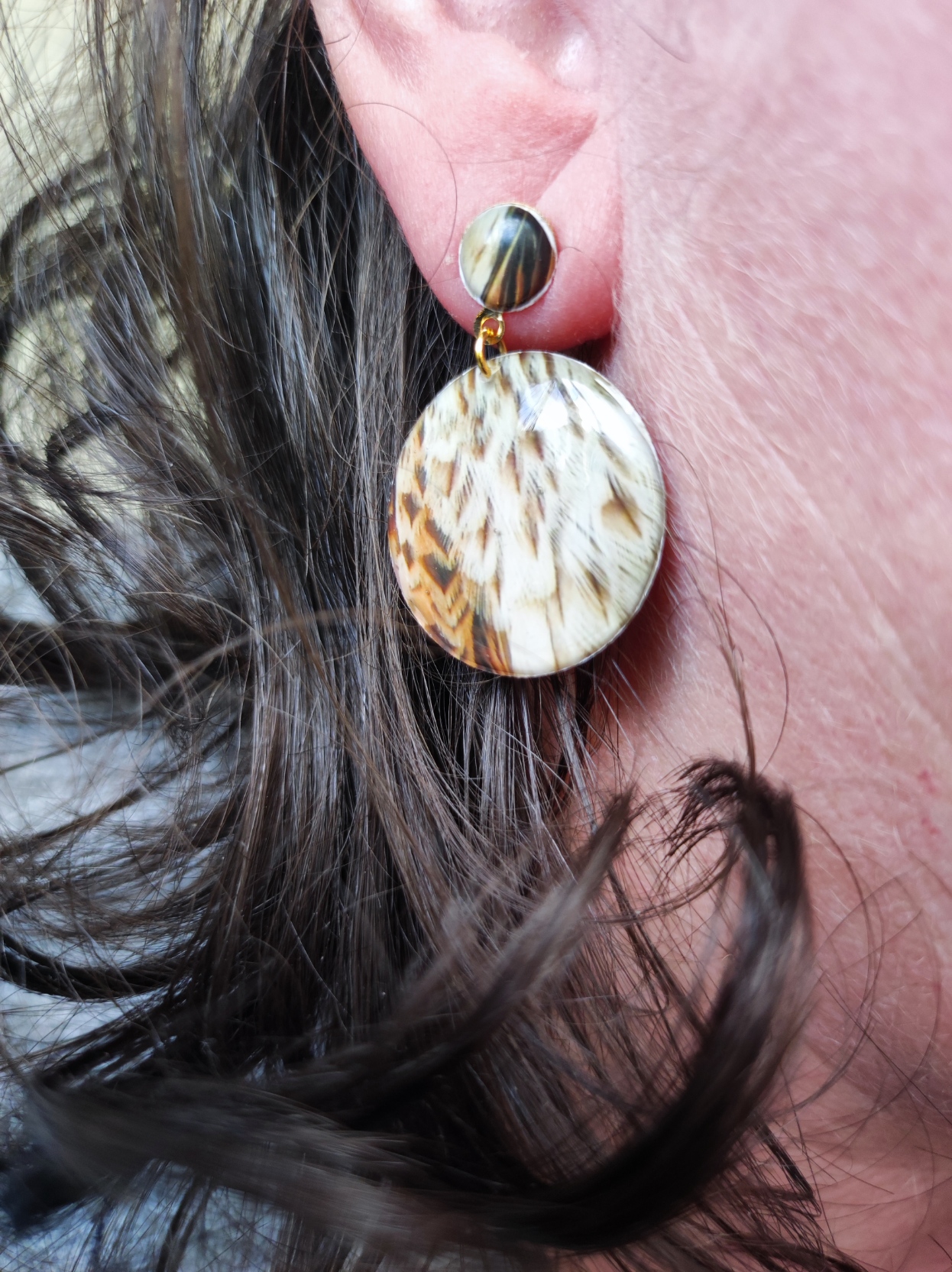 Boucles d'oreilles plumes de faucon