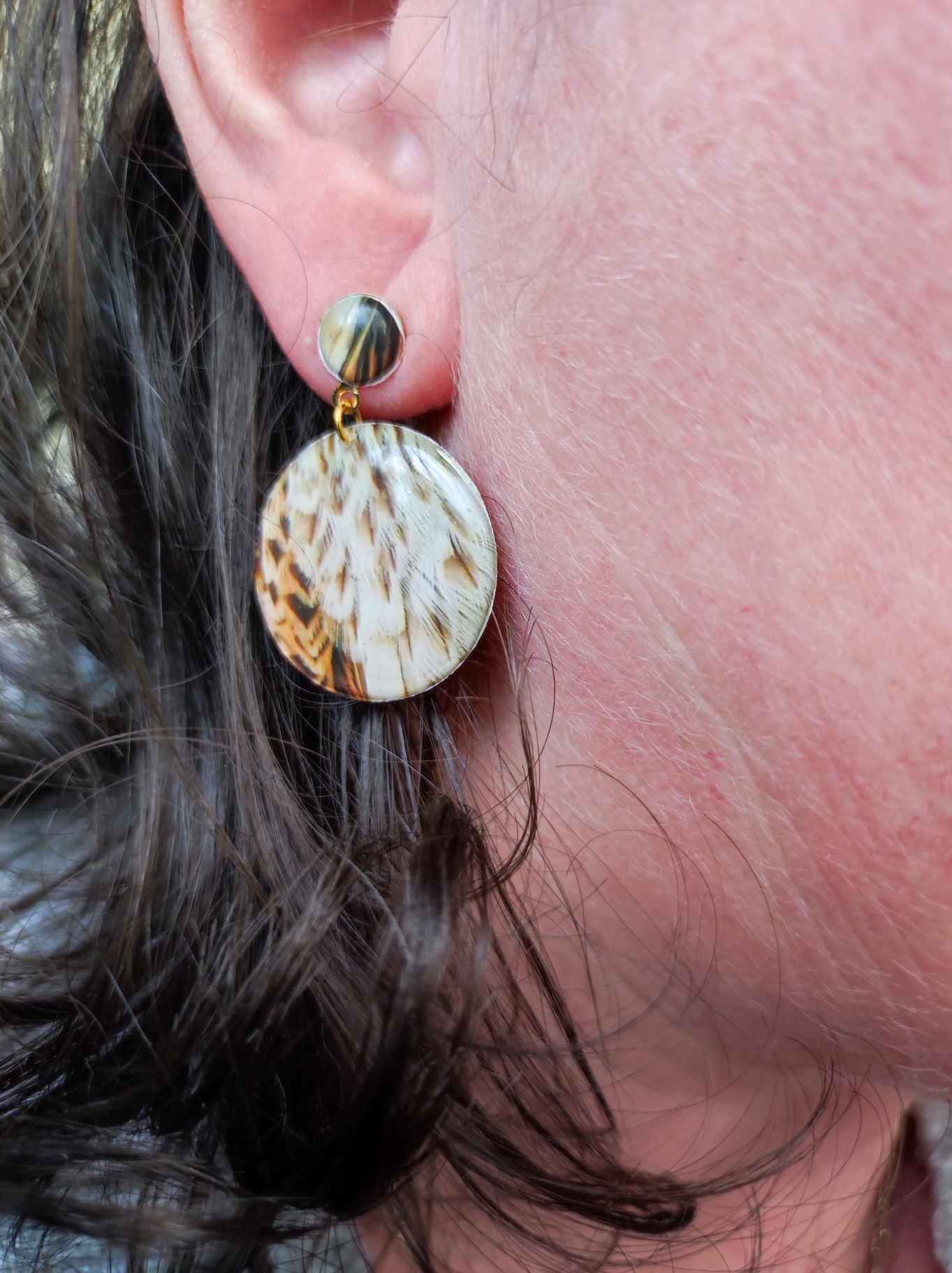 Boucles d'oreilles plumes de faucon