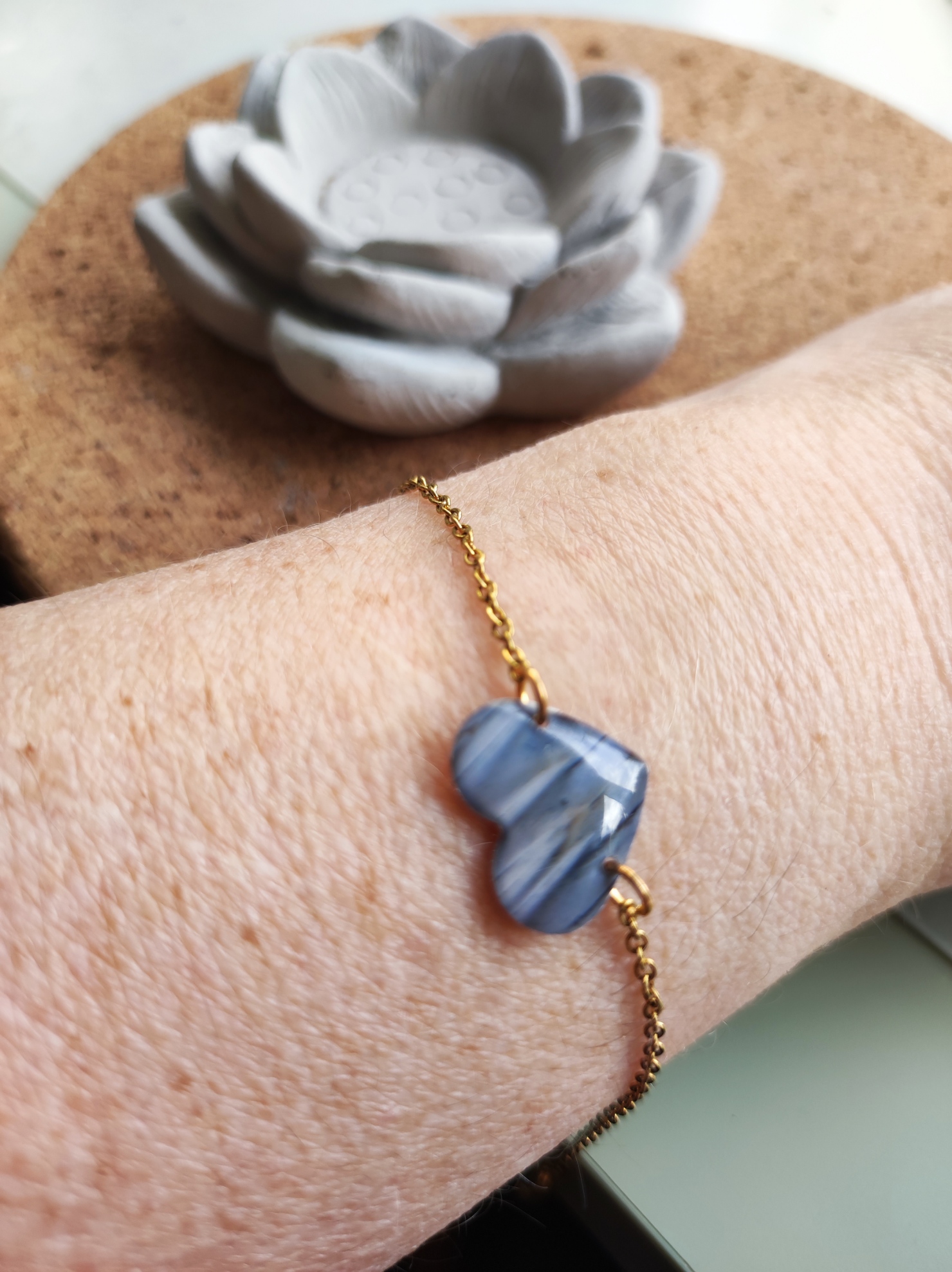 Bracelet cœur plume de pélican
