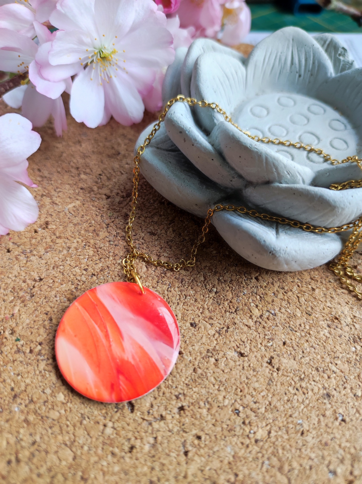 Collier plumes de flamant rose