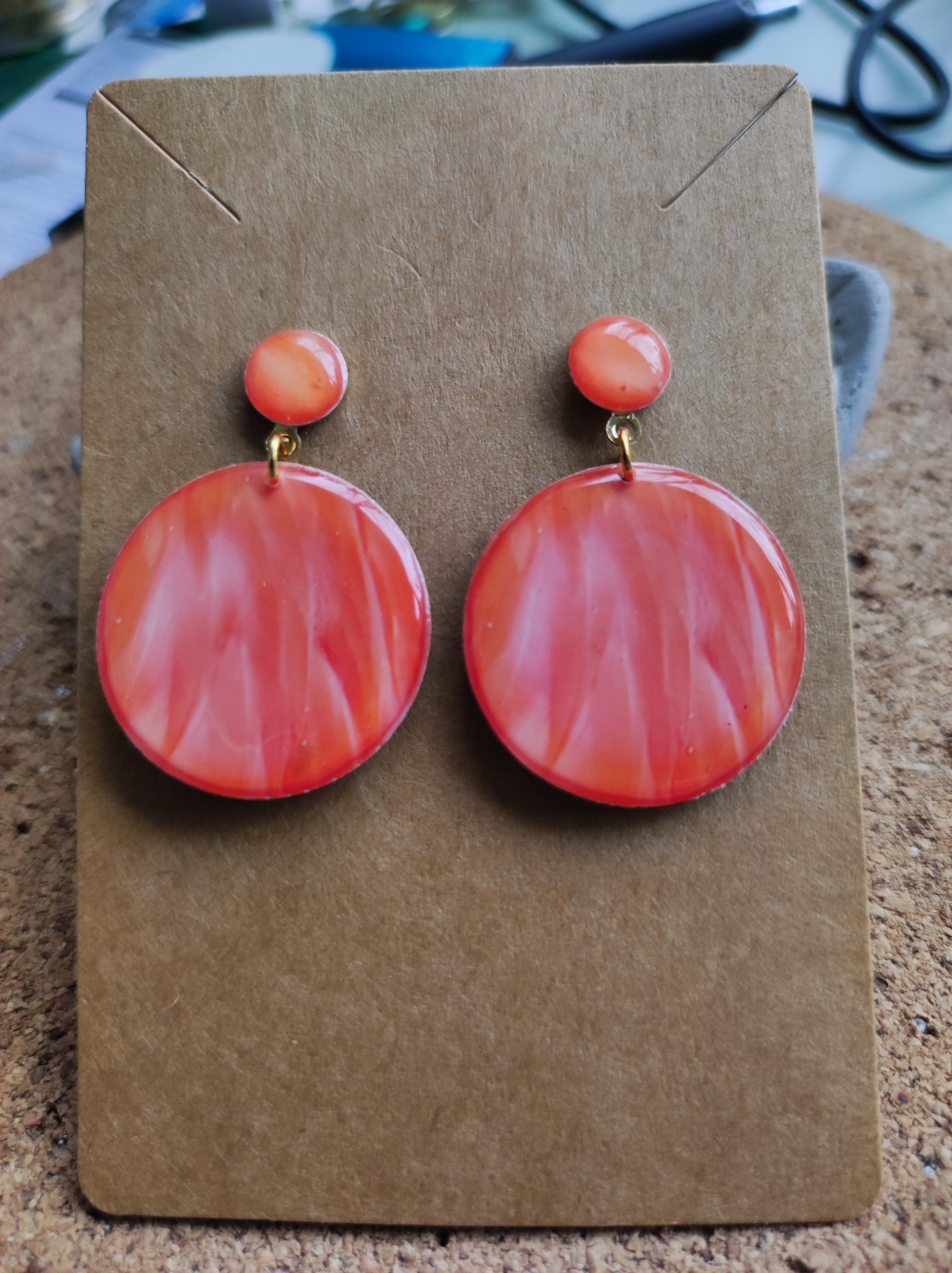 Boucles d'oreille  Plumes de Flamants roses