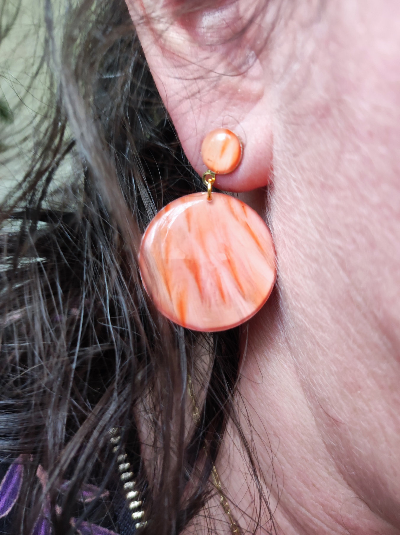 Boucles d'oreilles plumes de flamant rose clair