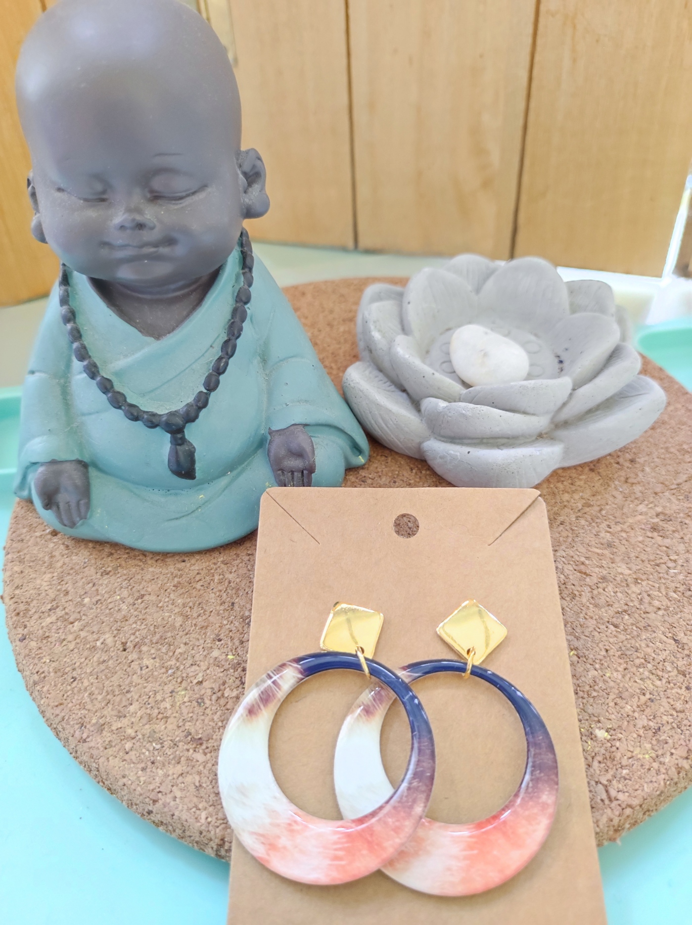 boucles d'oreille anneau Panda Roux