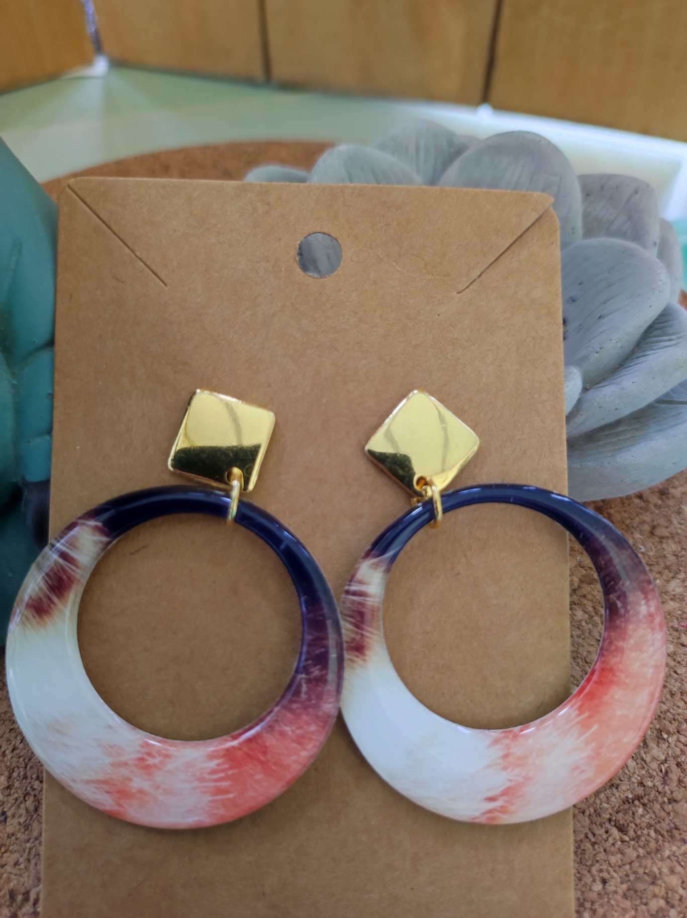 boucles d'oreille anneau Panda Roux