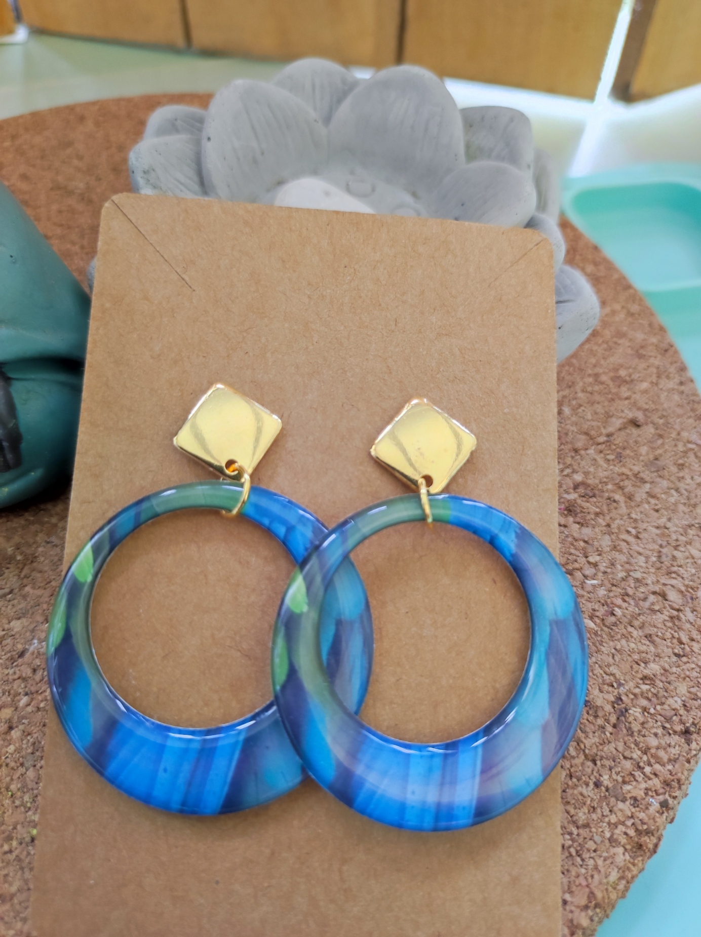 Boucles d'oreilles anneau Perroquet