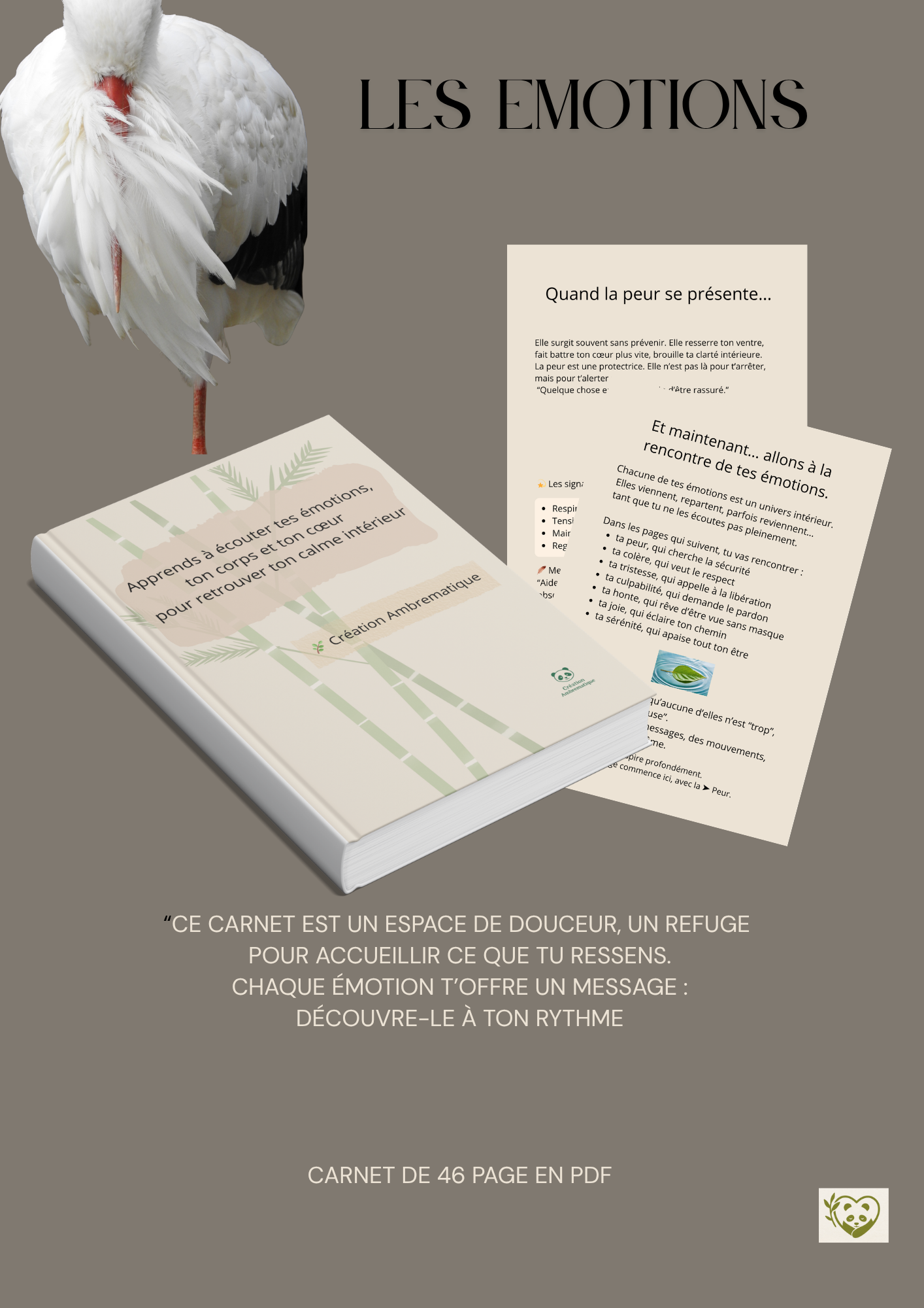 Carnet Émotionnel Apaisant · 46 pages de guidance, rituels & écriture intérieure 🌿
