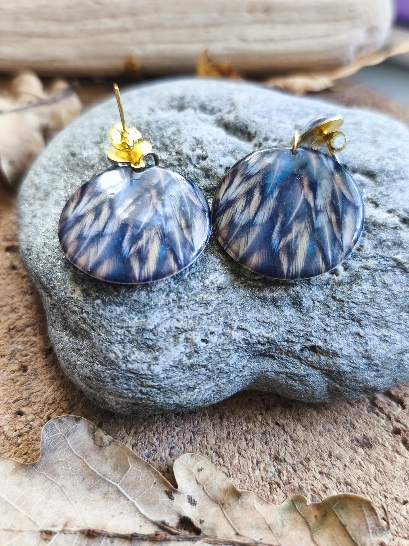 Boucles d’oreilles “Plumes d’Automne” 