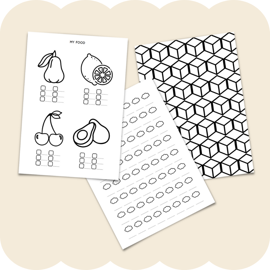 my patterns | pattern & swatch coloring bundle – 30 sheets