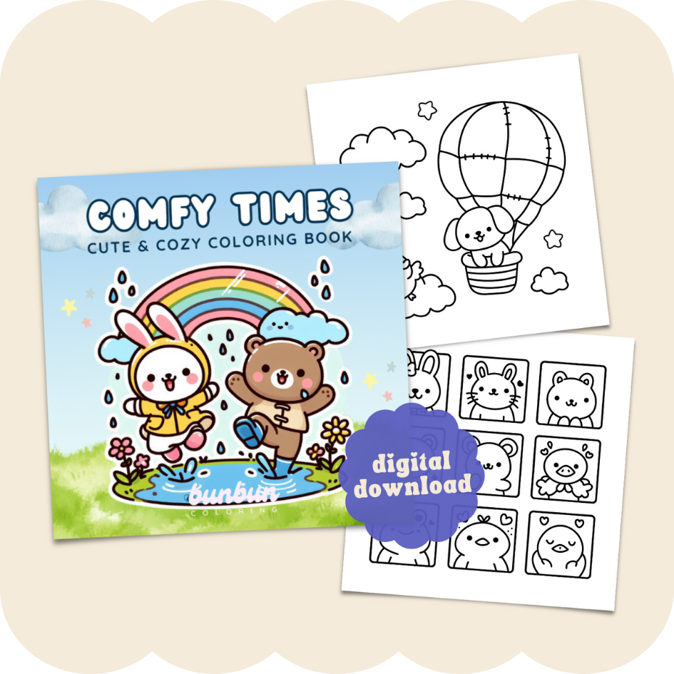 comfy times | 10 digital coloring pages