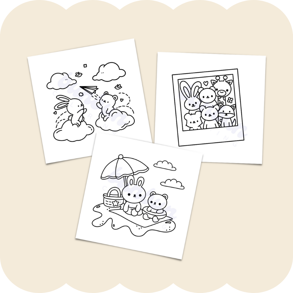 comfy times | 10 digital coloring pages