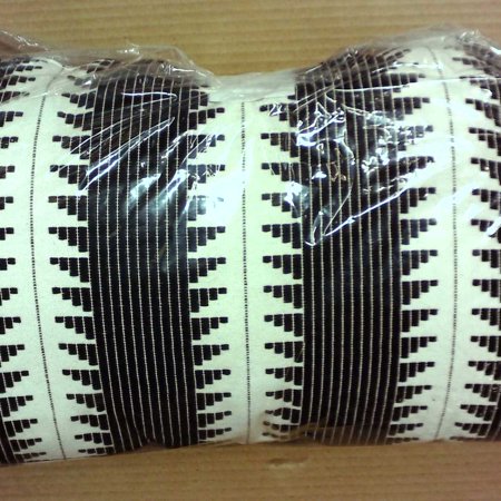 Oversize Woven Global Lumbar Throw Pillow Black - Threshold: Cotton, Geometric Pattern, Indoor Use, Knife Edge