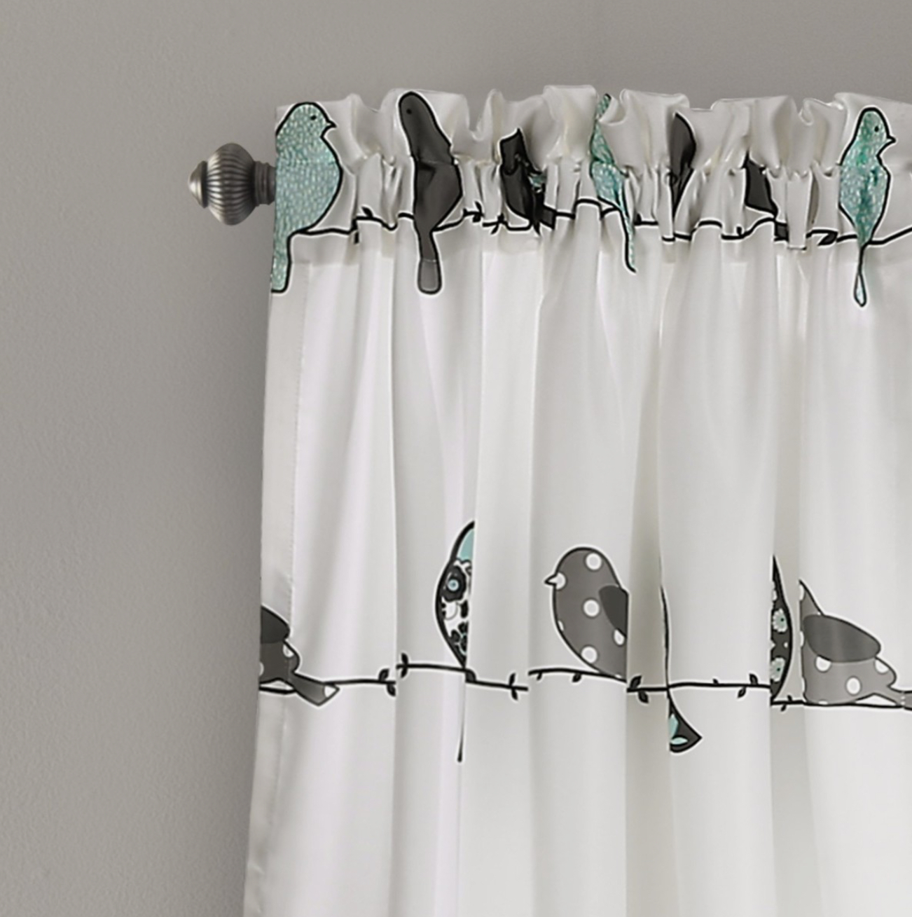 Lush Decor Rowley Birds Light Filtering Window Curtain Panels, Pair, 52 W x 84