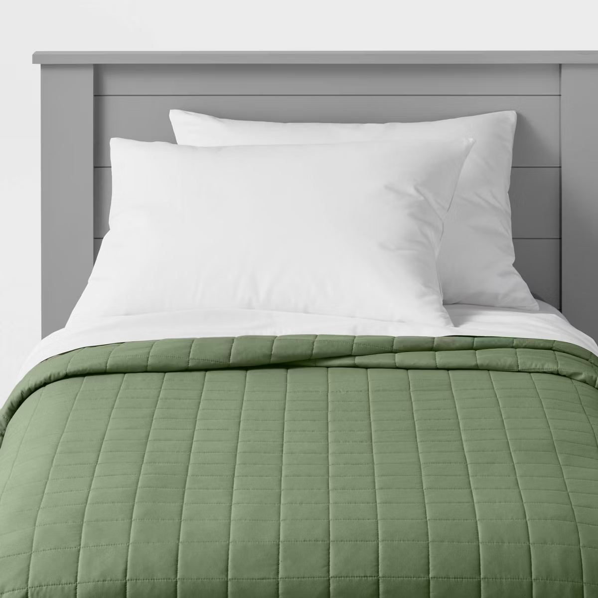 Green Quilted Bedding Set