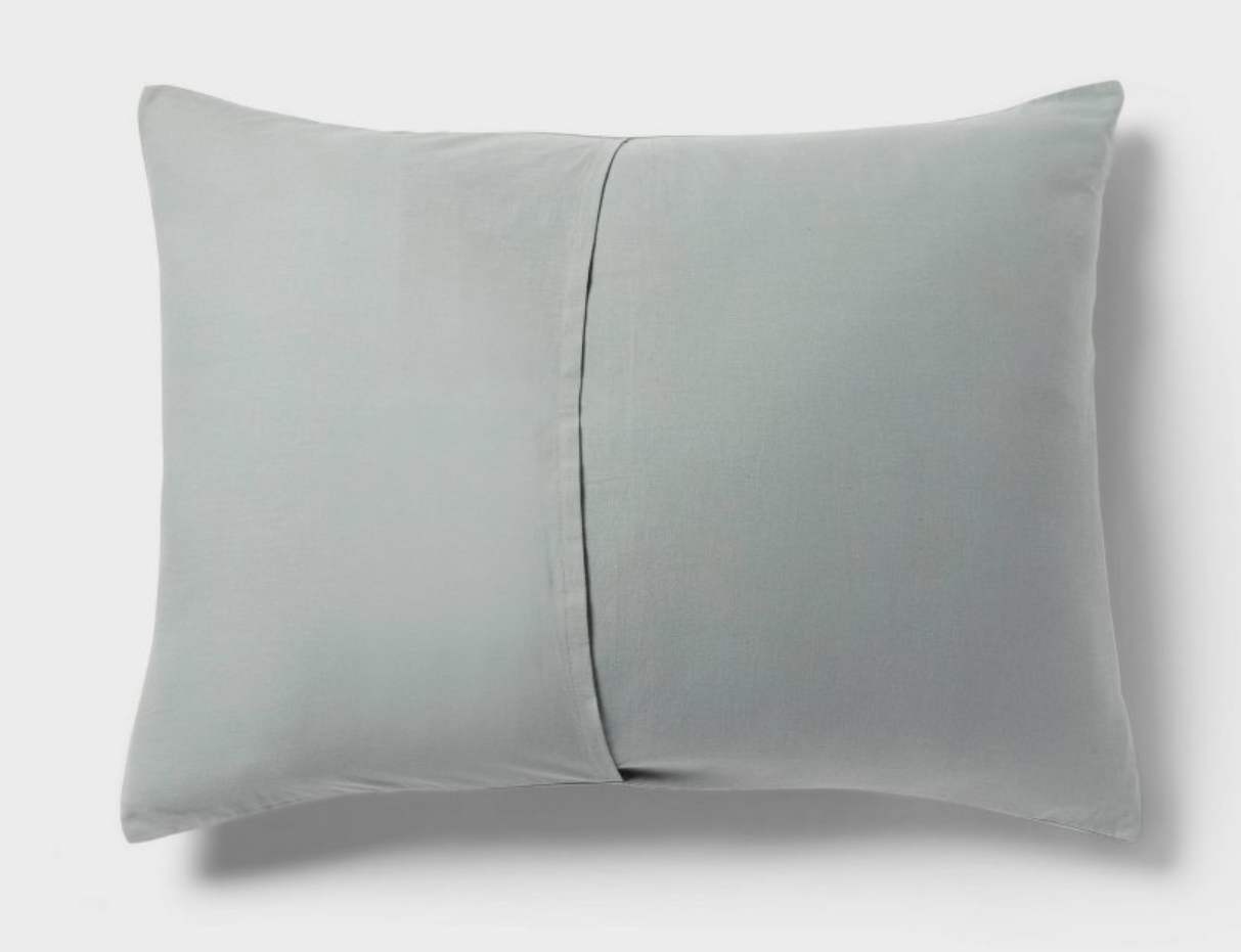 King Luxe Matelasse Coverlet Pillow Sham Light Teal Green - Threshold™: Cotton Fabric, Machine Washable, No Fill
