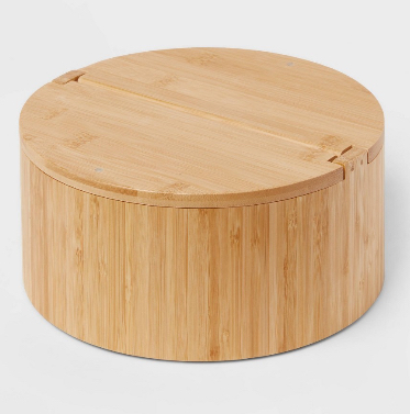 Circular Hinge Lid Bamboo Countertop Organizer from Brightroom™.