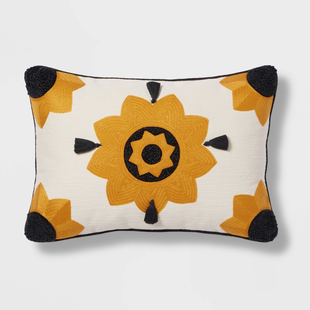 Opalhouse 20 X 14 Designed with Jungalow Embroidered Sun Lumbar Throw Pillow