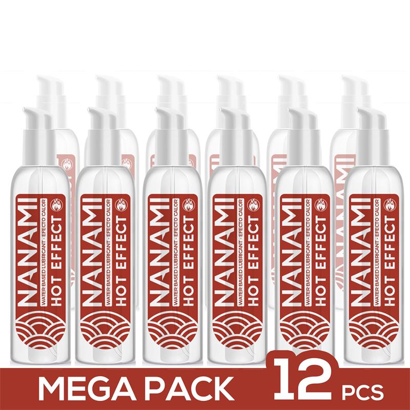 Mega Pack de 12 Water Base Lubricant Hot Effect 150 ml