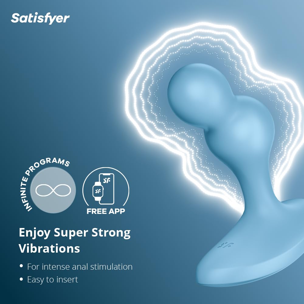 Deep Diver Buut Plug with Vibration Satisfyer Connect APP Blue
