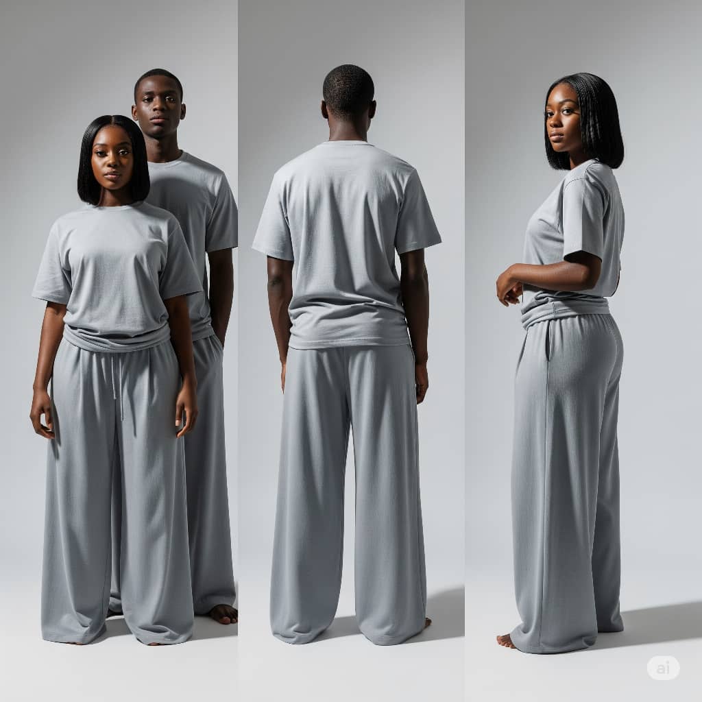 Nquar 2-Piece Set (Unisex Gray Lounge Set)