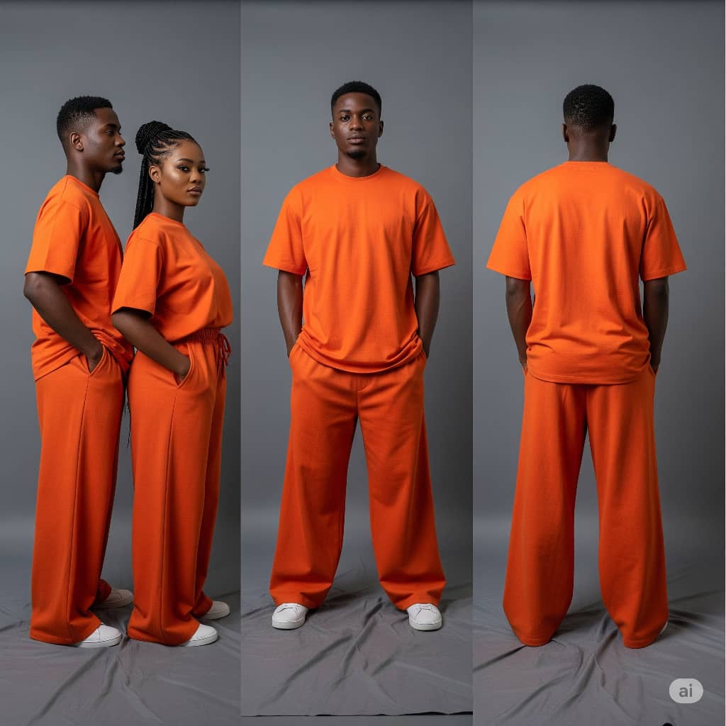 Nquar 2-Piece Set (Unisex Orange Lounge Set)