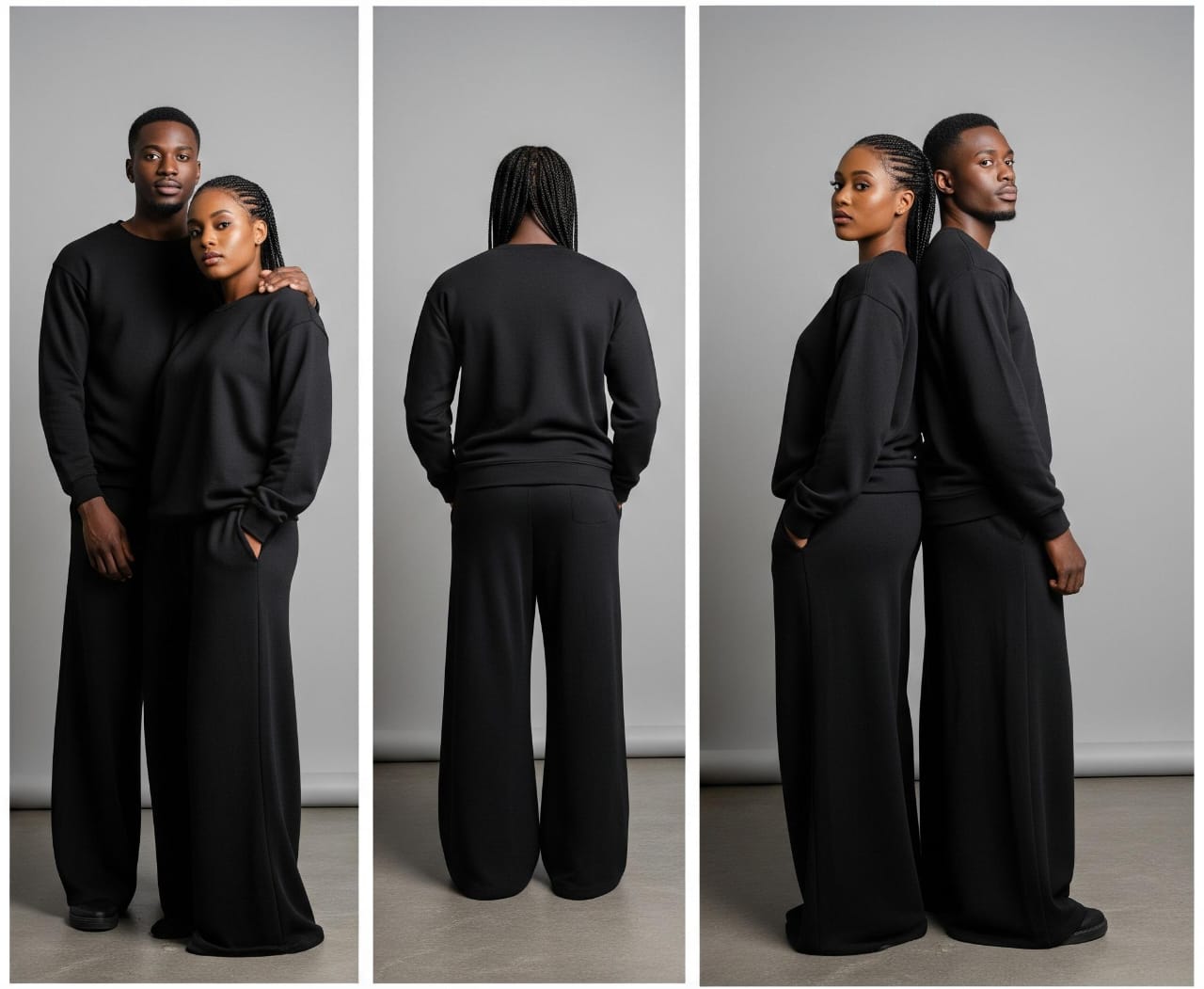 Couple's Unisex Black Lounge Set