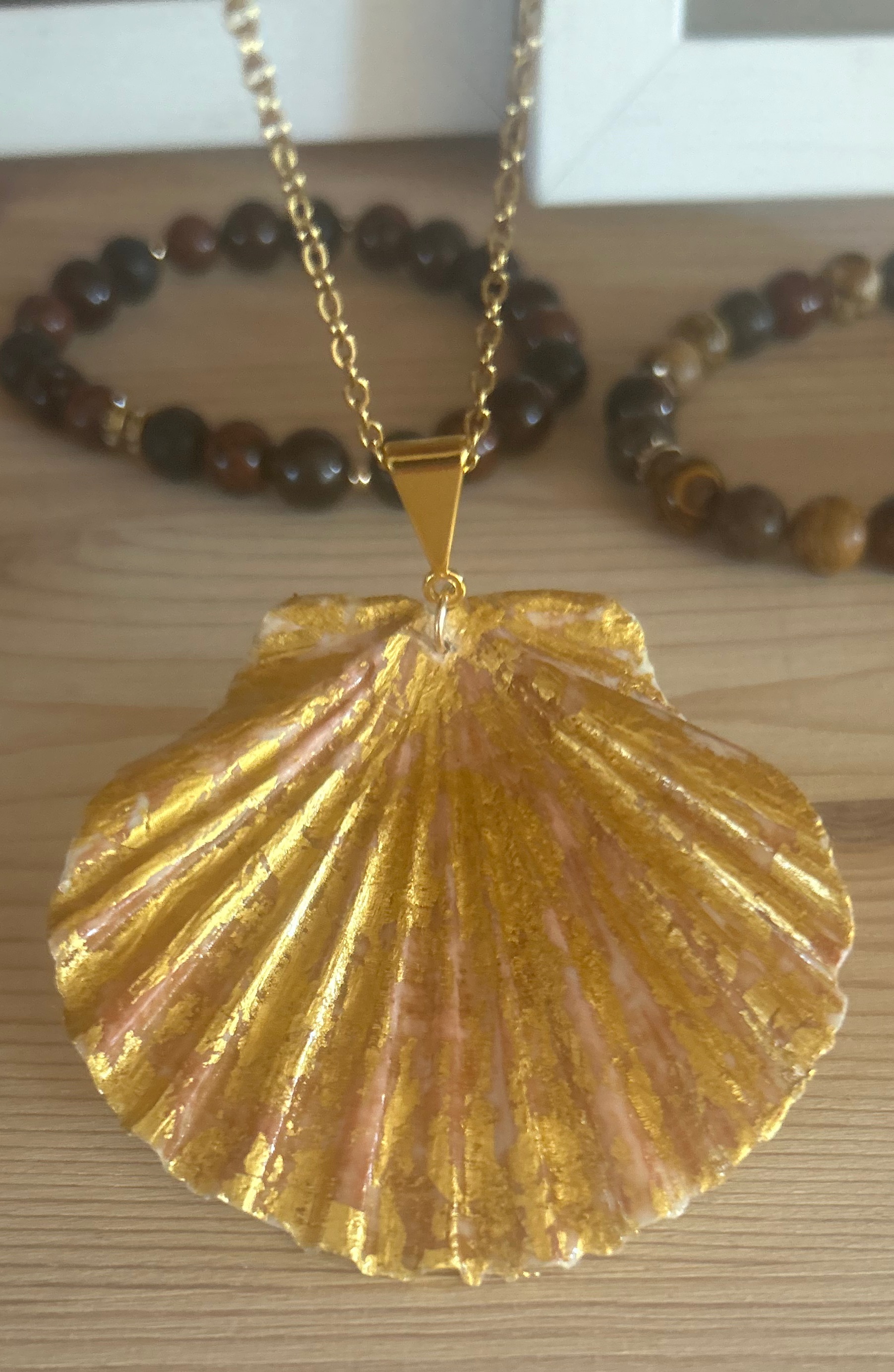 Gold-Dipped Shell Necklace