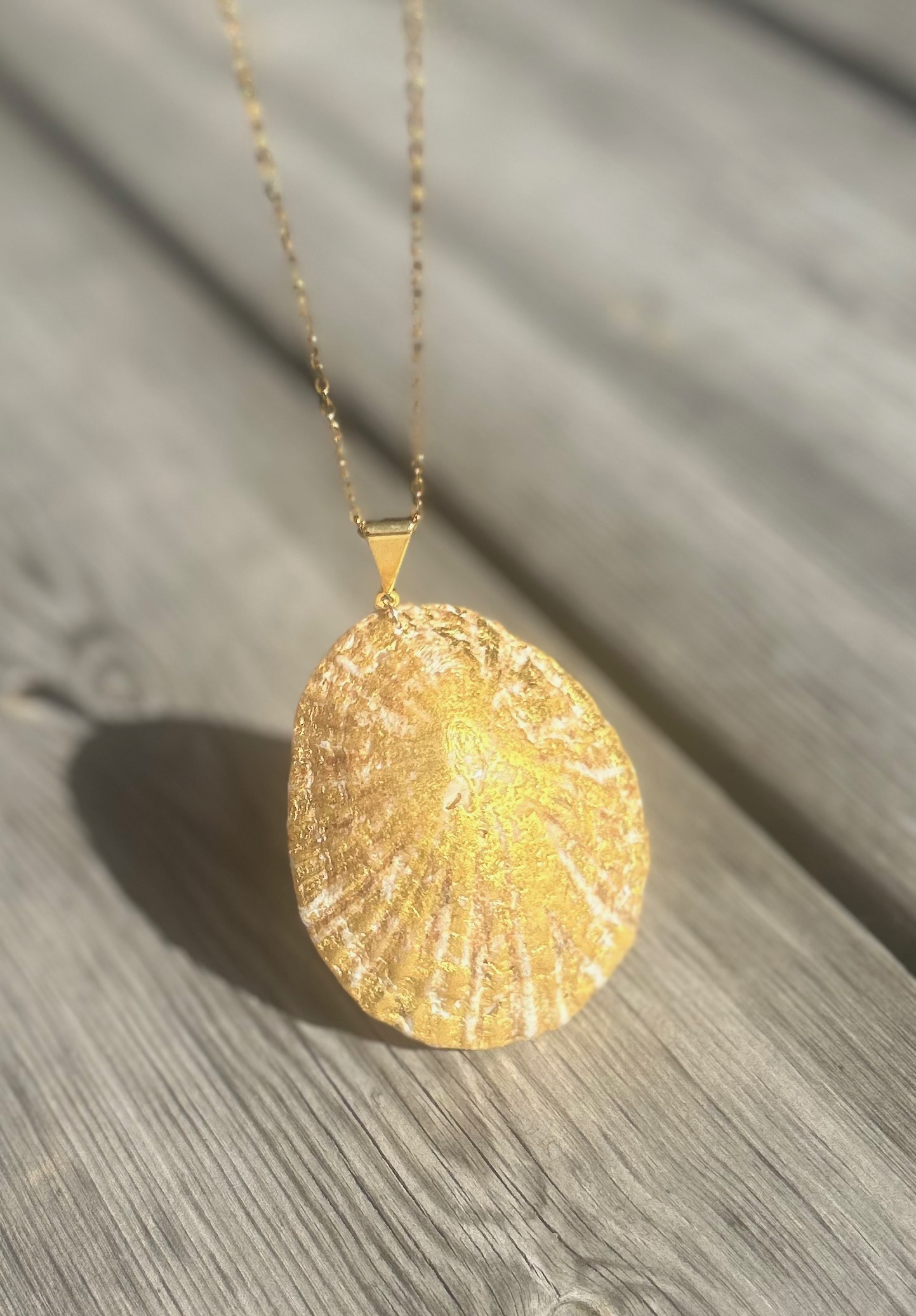 Gold Shell Pendant Necklace