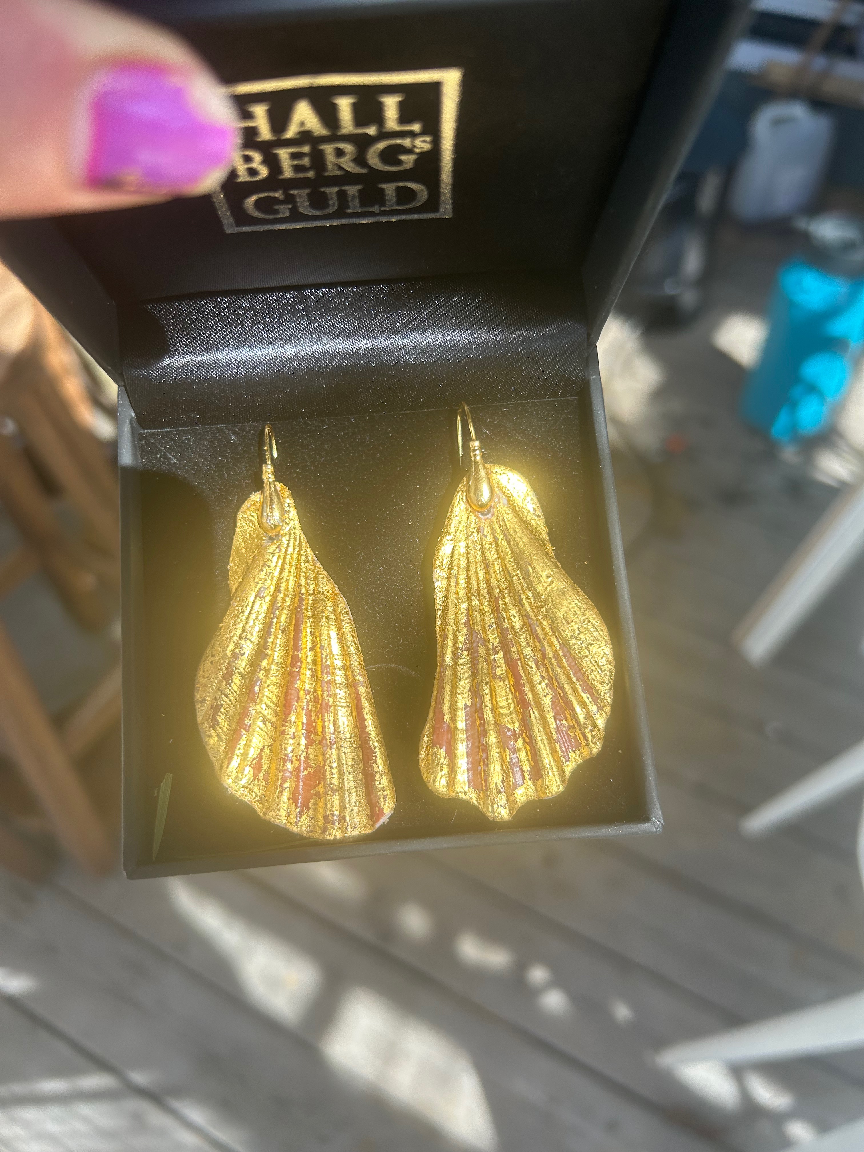 24K Gold Shell Earrings