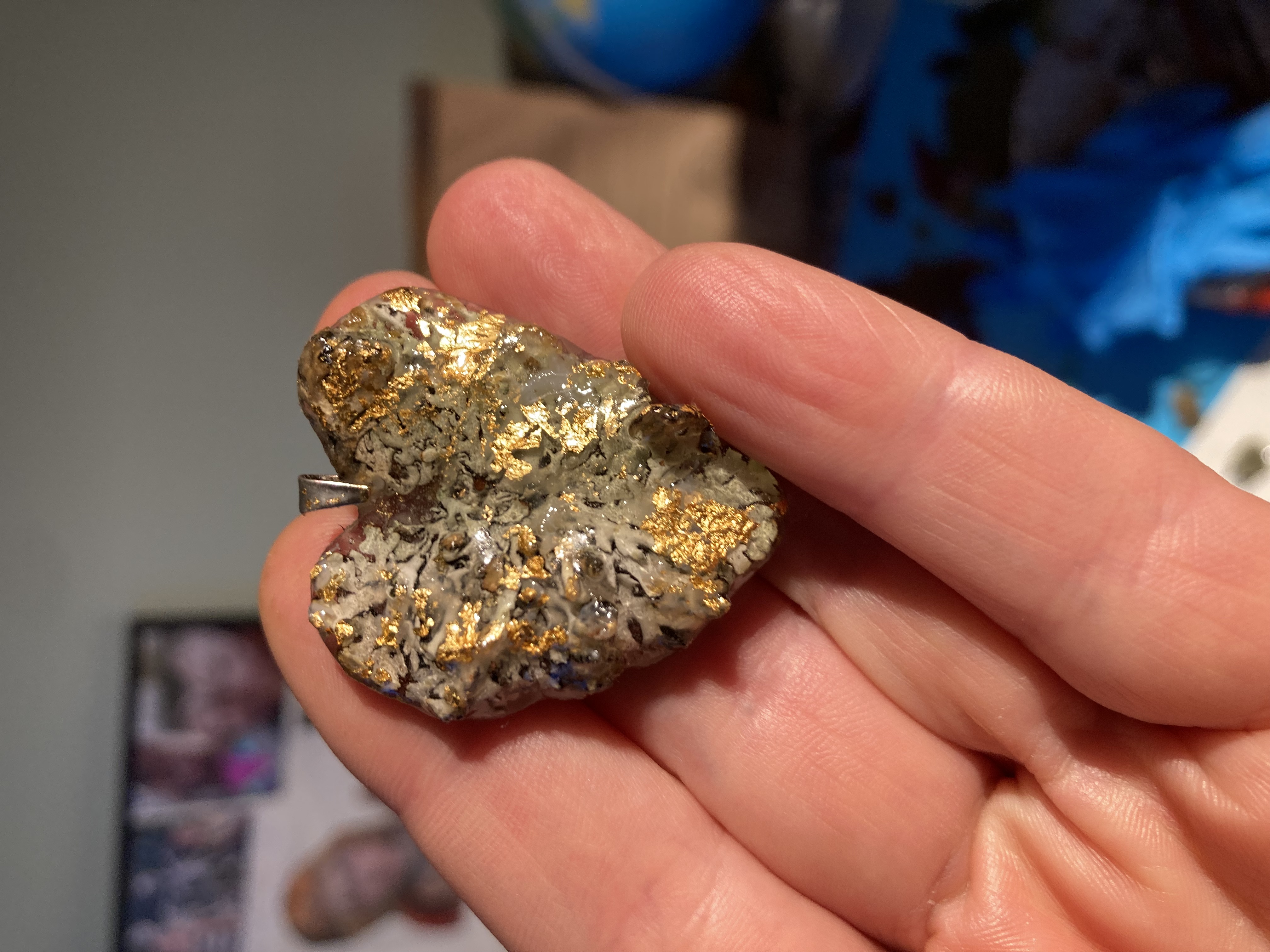Lichen Pendant with 24K gilded