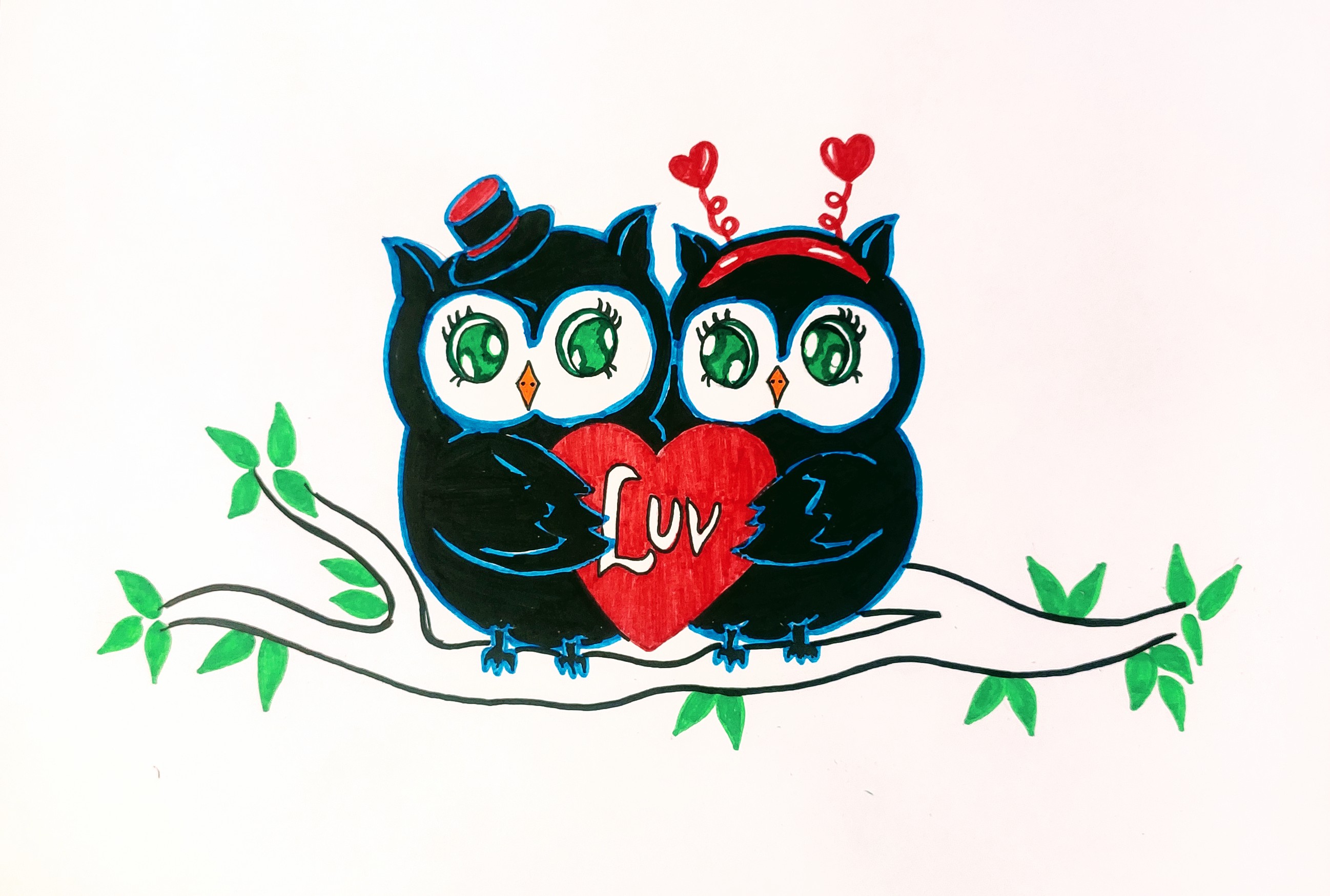 Handmade A Owl Couple with Love