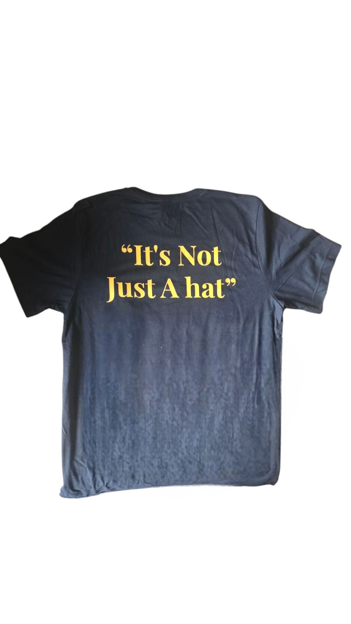 JW's Crowned Emporium Black 50% cotton 50% Polyester T-Shirt (Front Side-with logo and back side with business slogan)