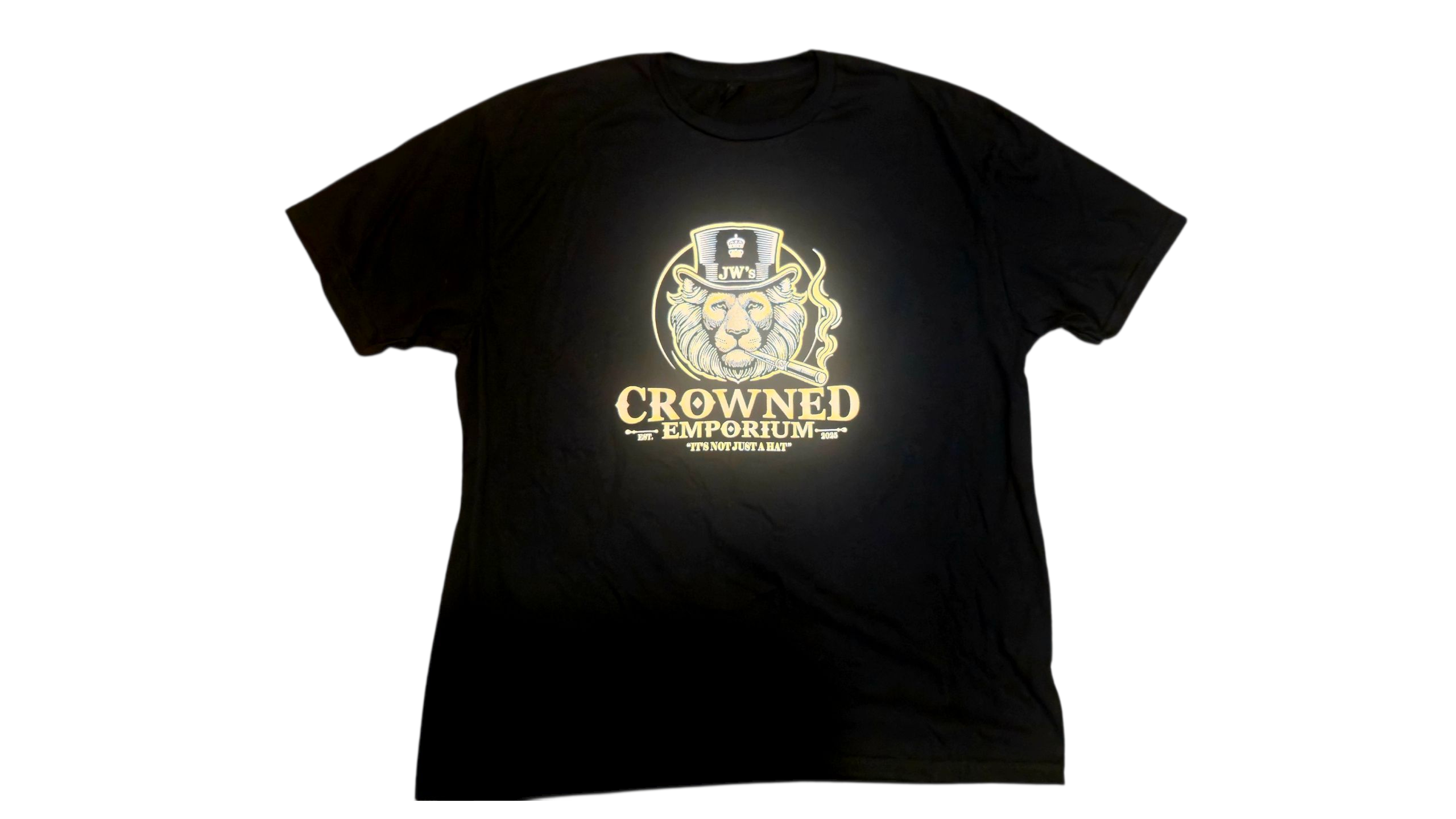 BIG SIZED-Black 100 % cotton  Graphic T-shirt 2-sided with logo and slogan