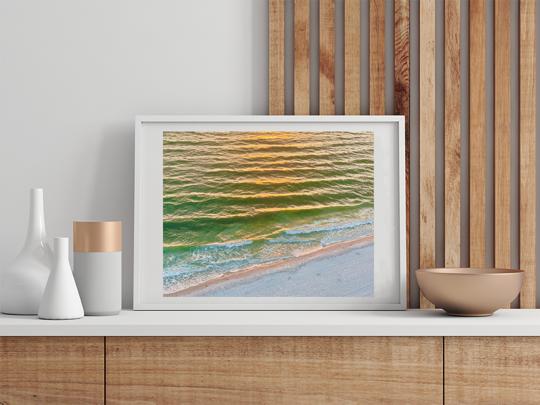 Pink and Green Ocean Waves Downloadable Photo Print