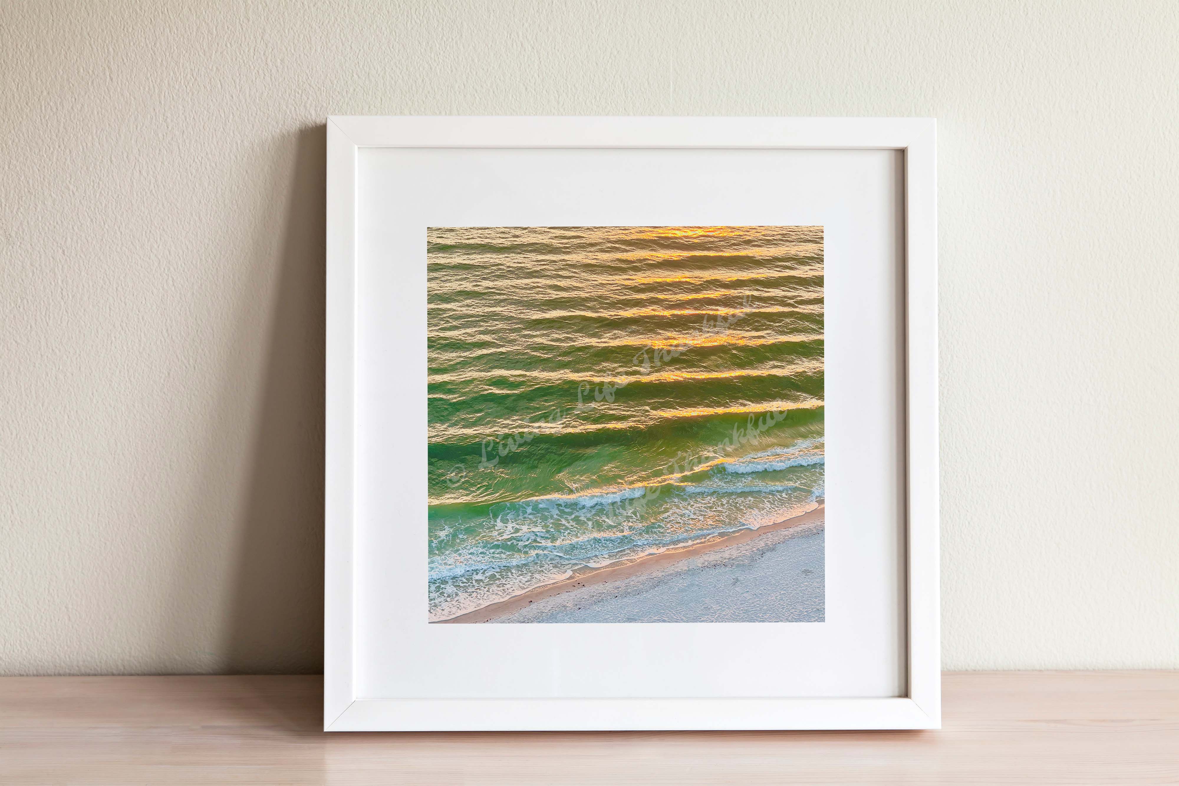 Pink and Green Ocean Waves Downloadable Photo Print
