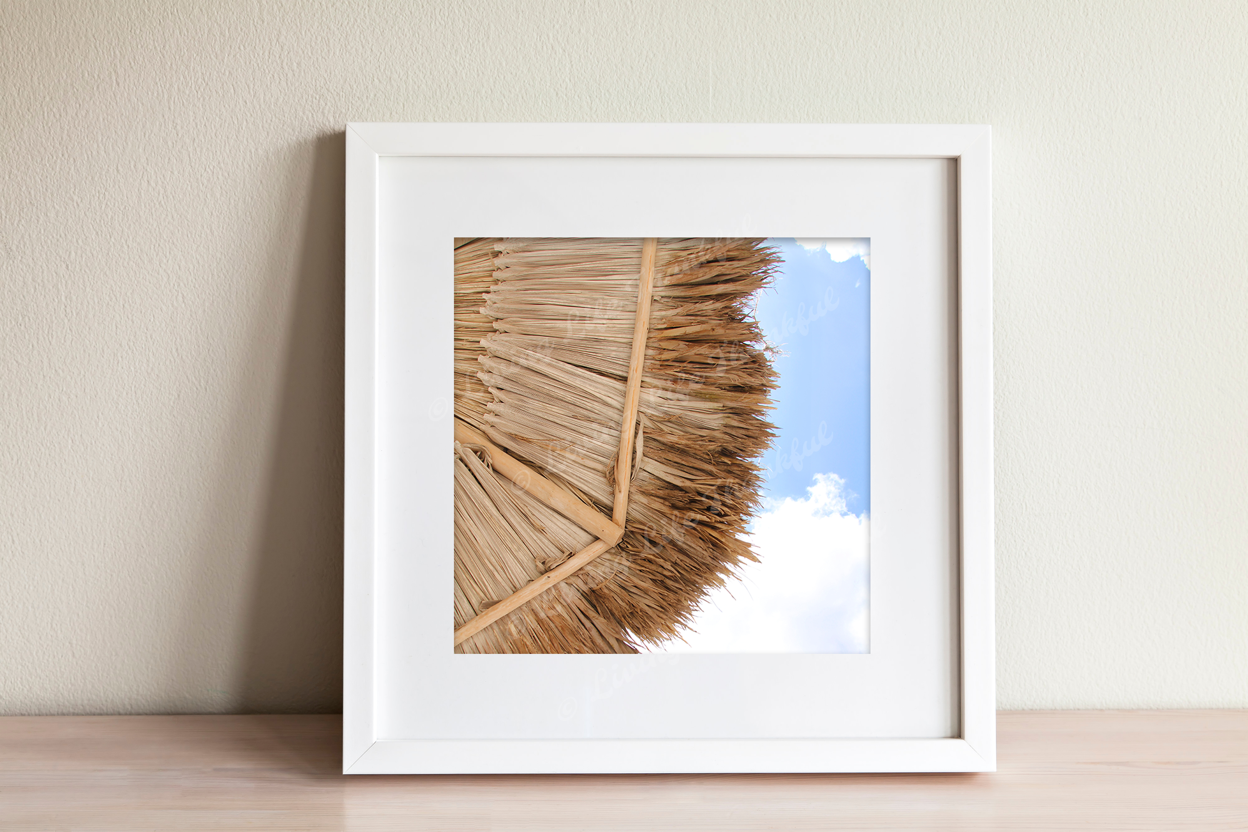 Straw Umbrella Photo Downloadable Print
