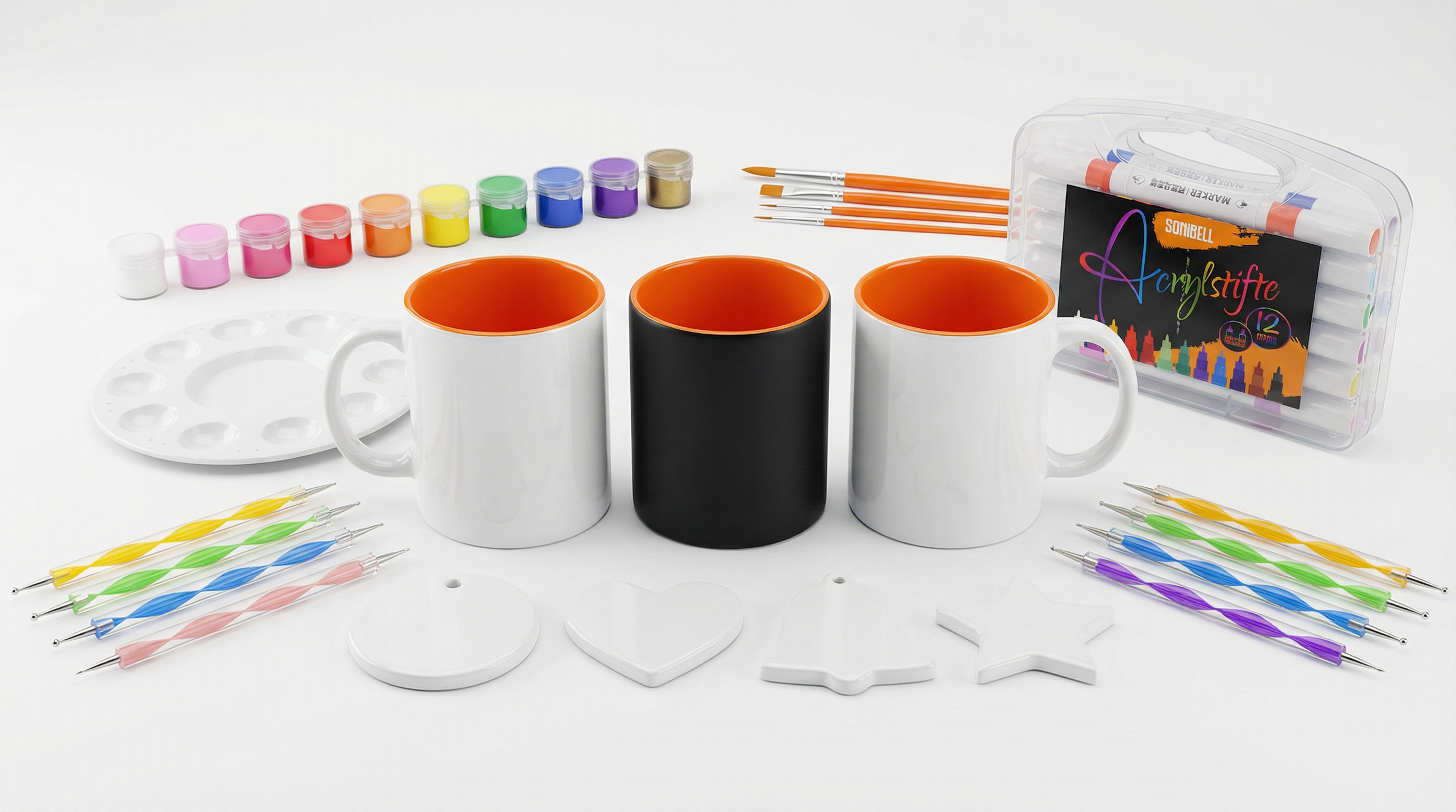 Keramik-Malset Tassen