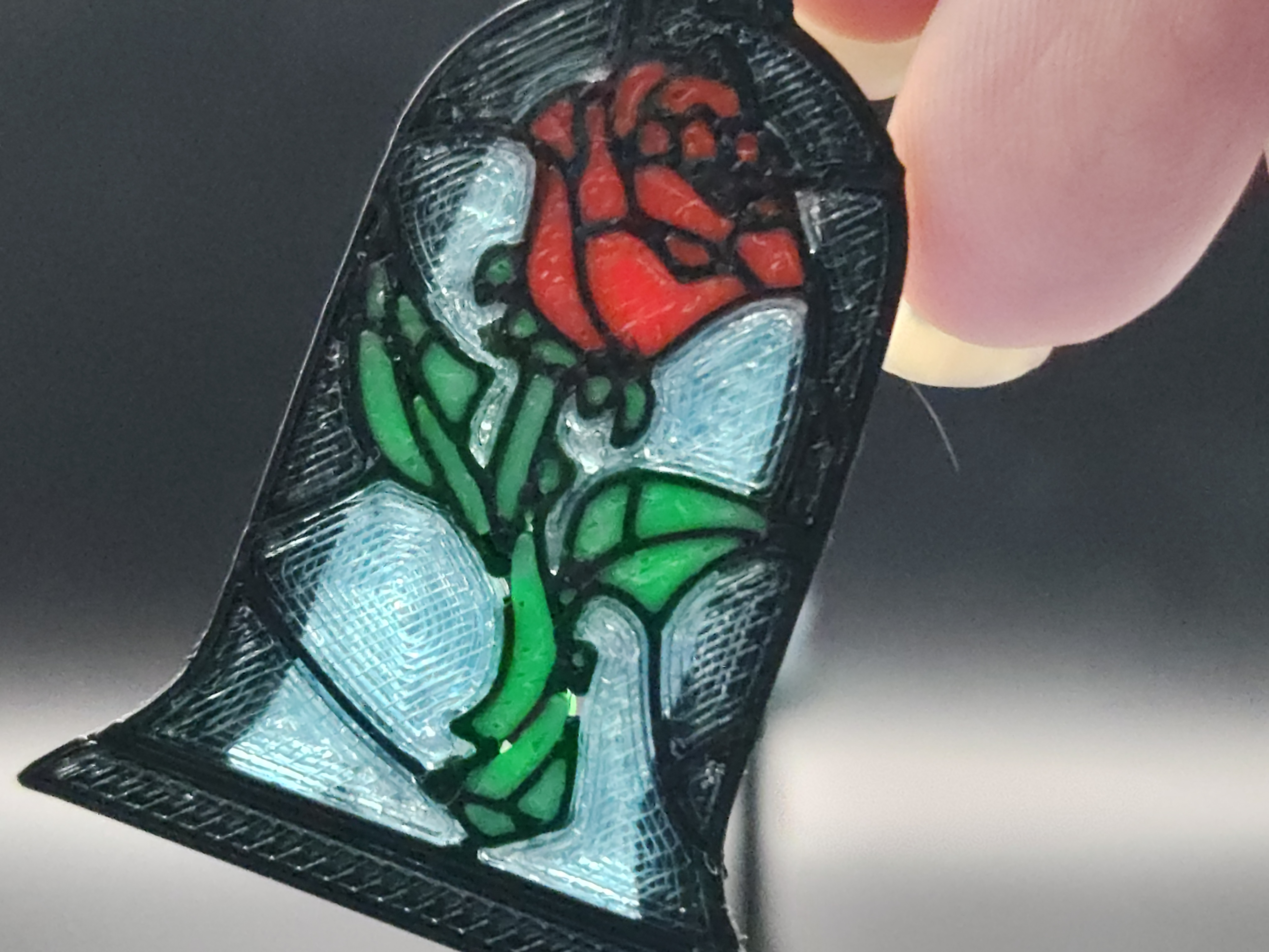 Stained Glass Rose Earrings
