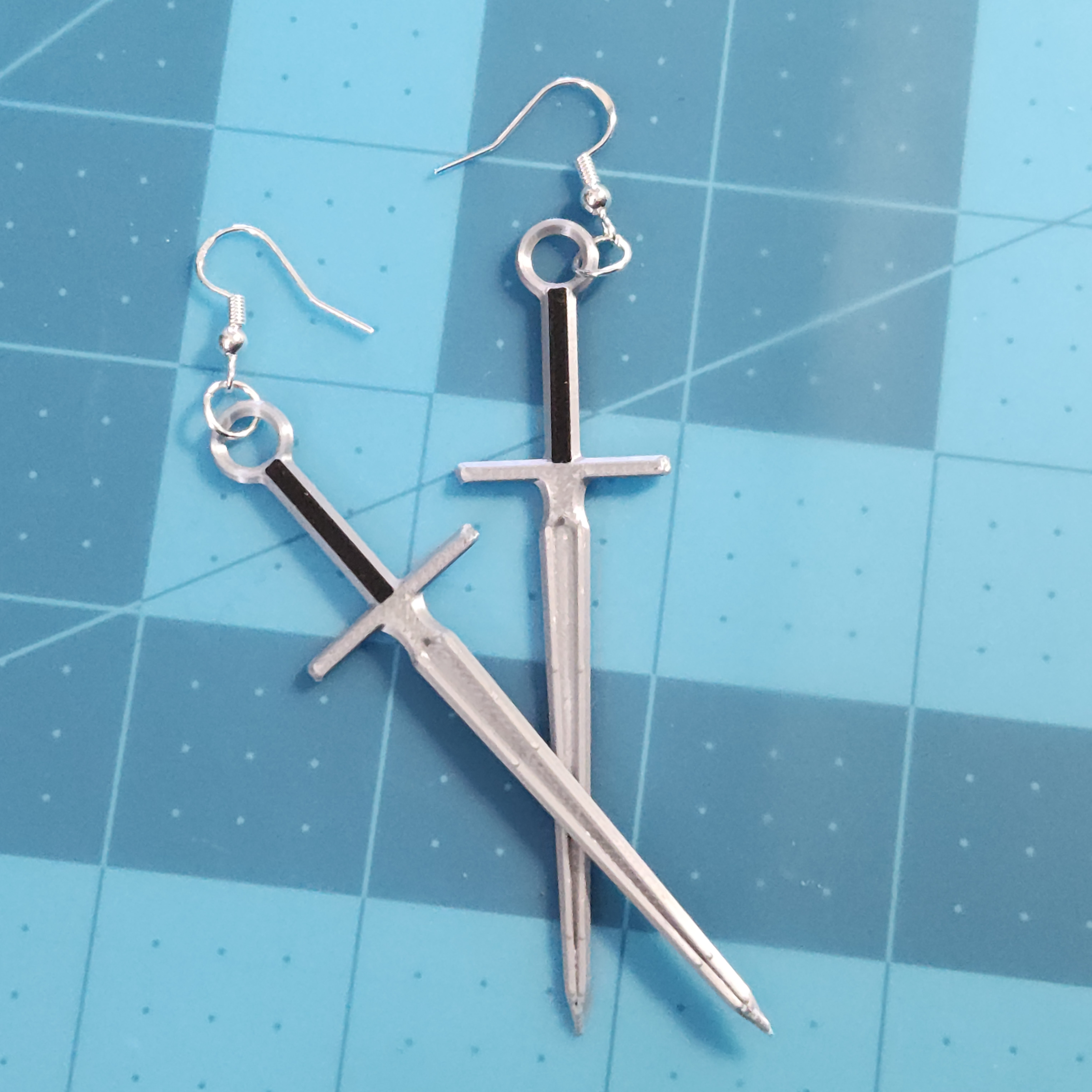4 Inch Long Sword Earrings