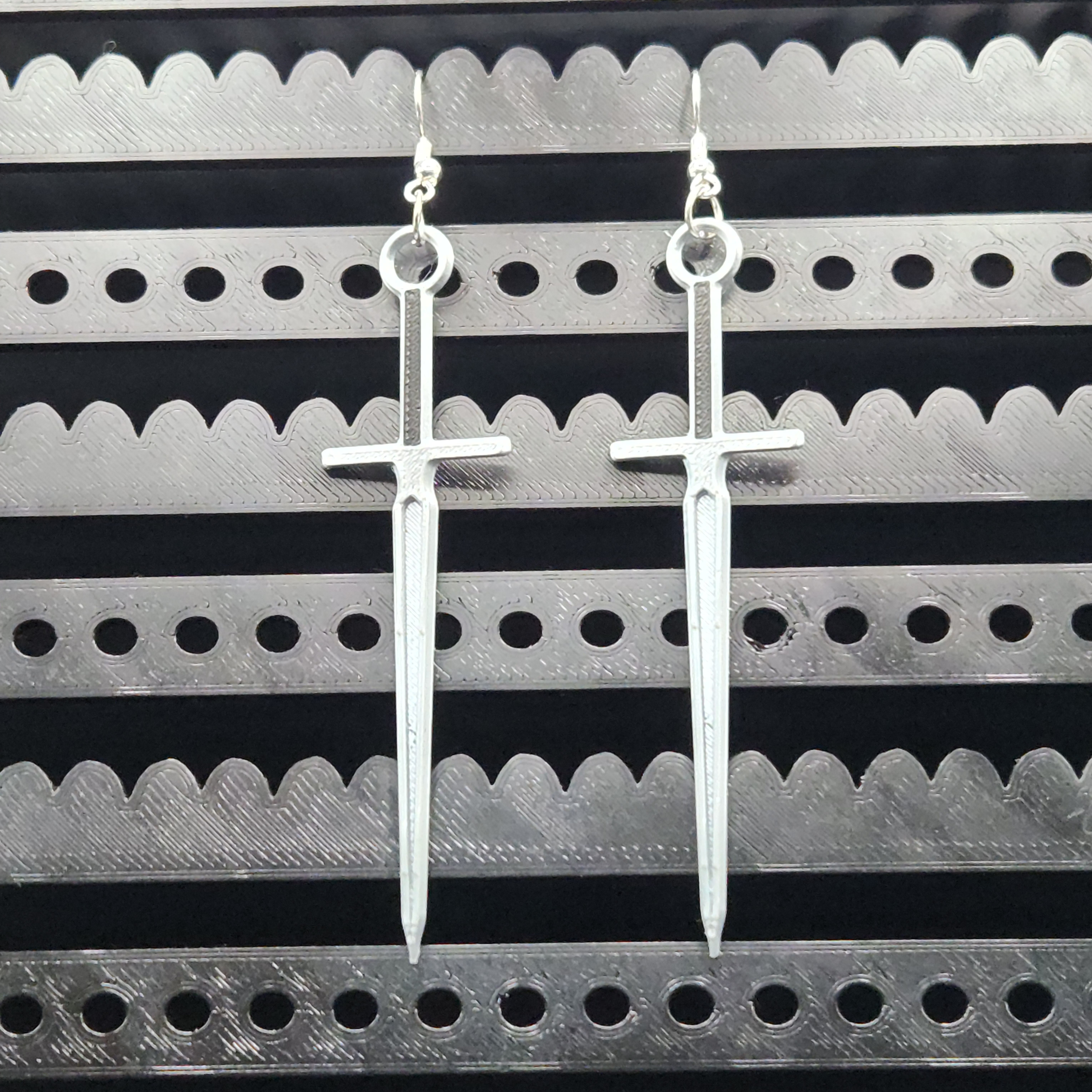 4 Inch Long Sword Earrings