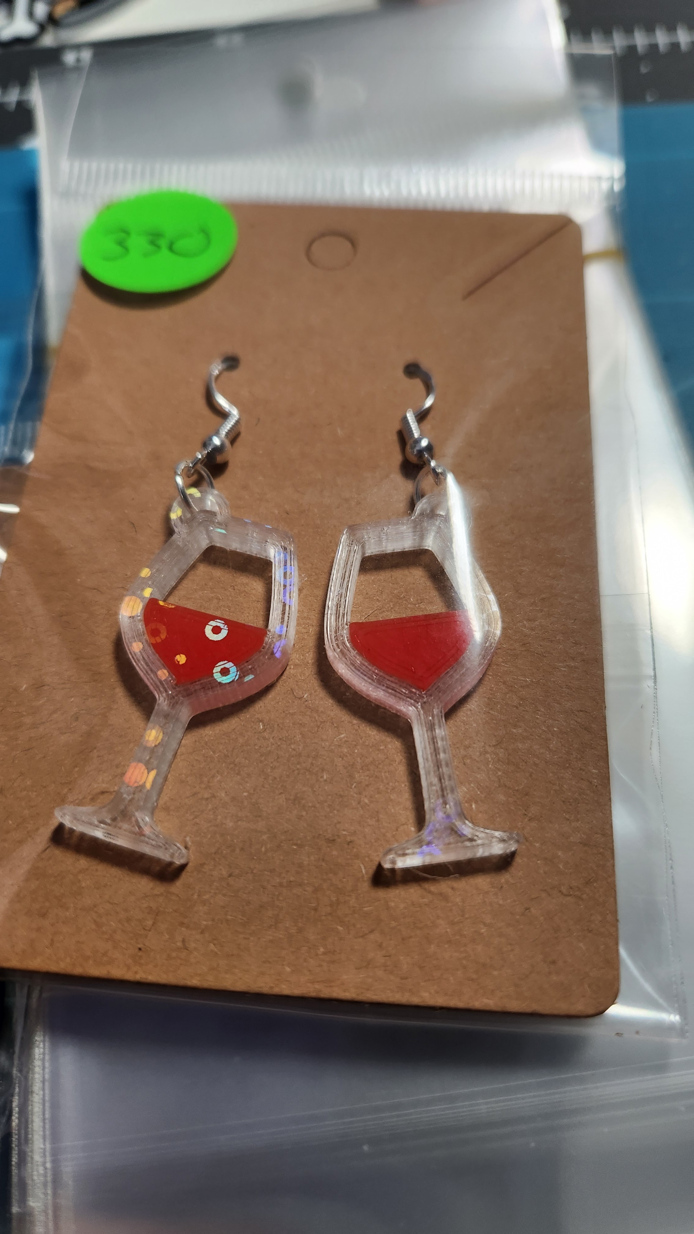 Red Wine Glass Earrings