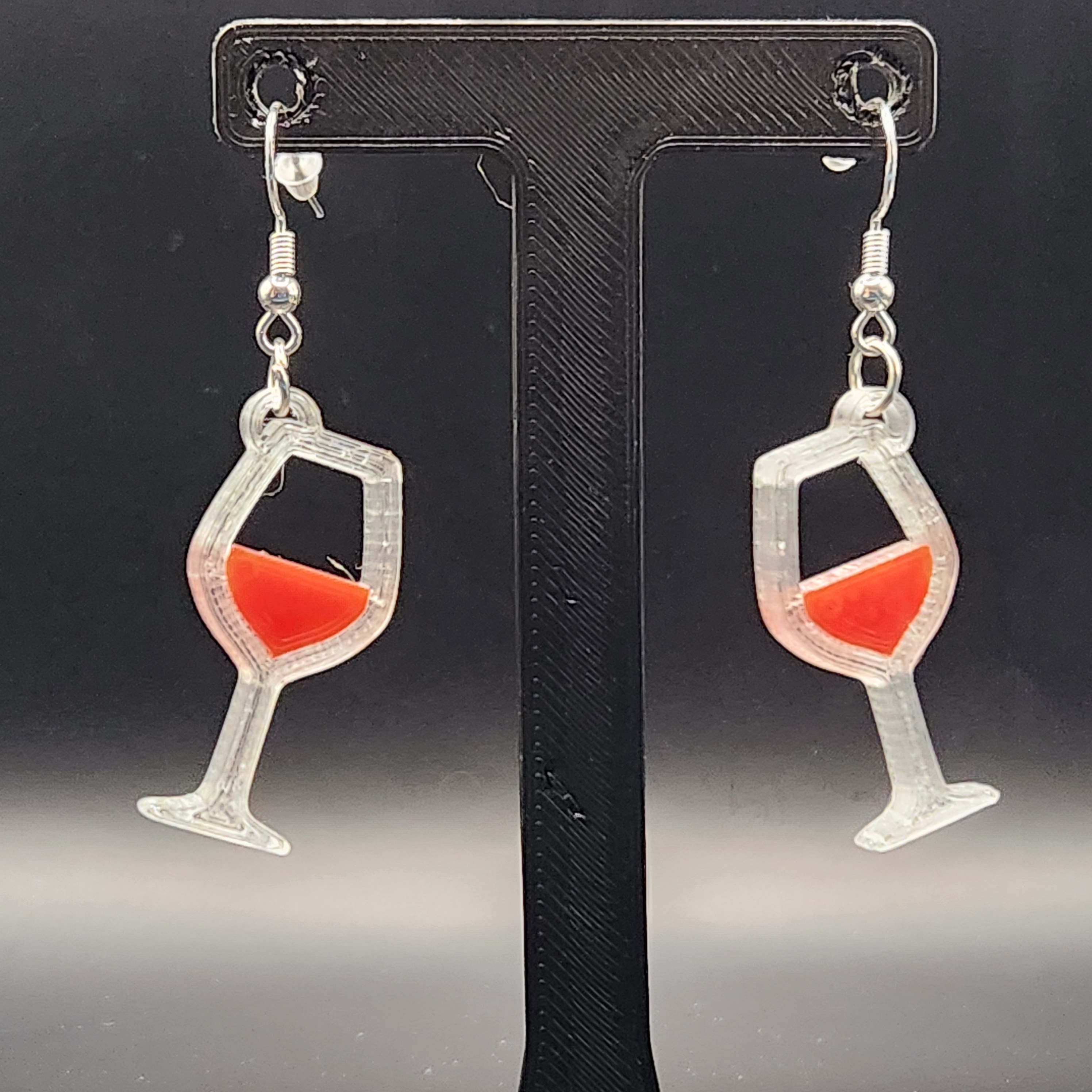 Red Wine Glass Earrings