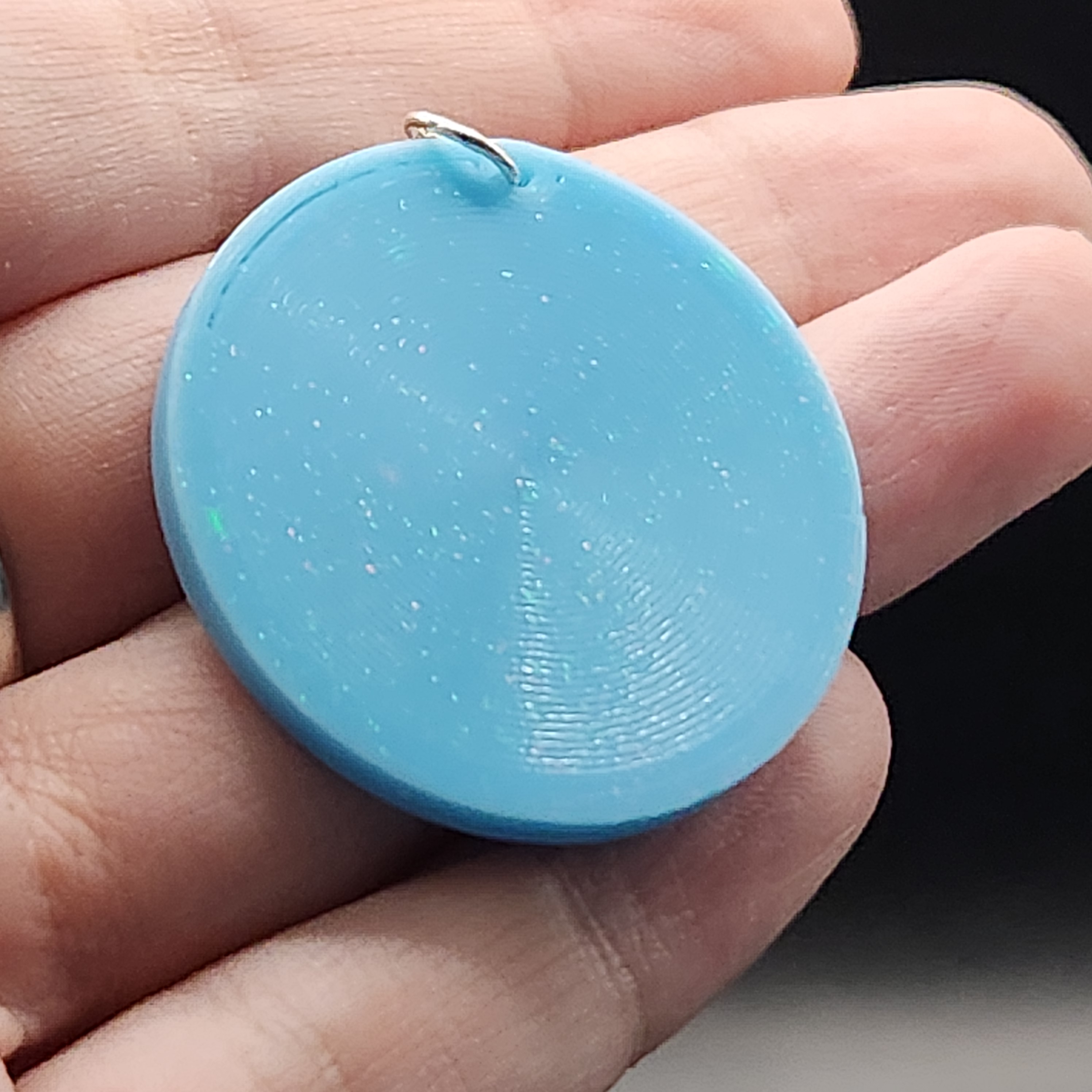 Blue Round Glow in the Dark Hologram Earrings