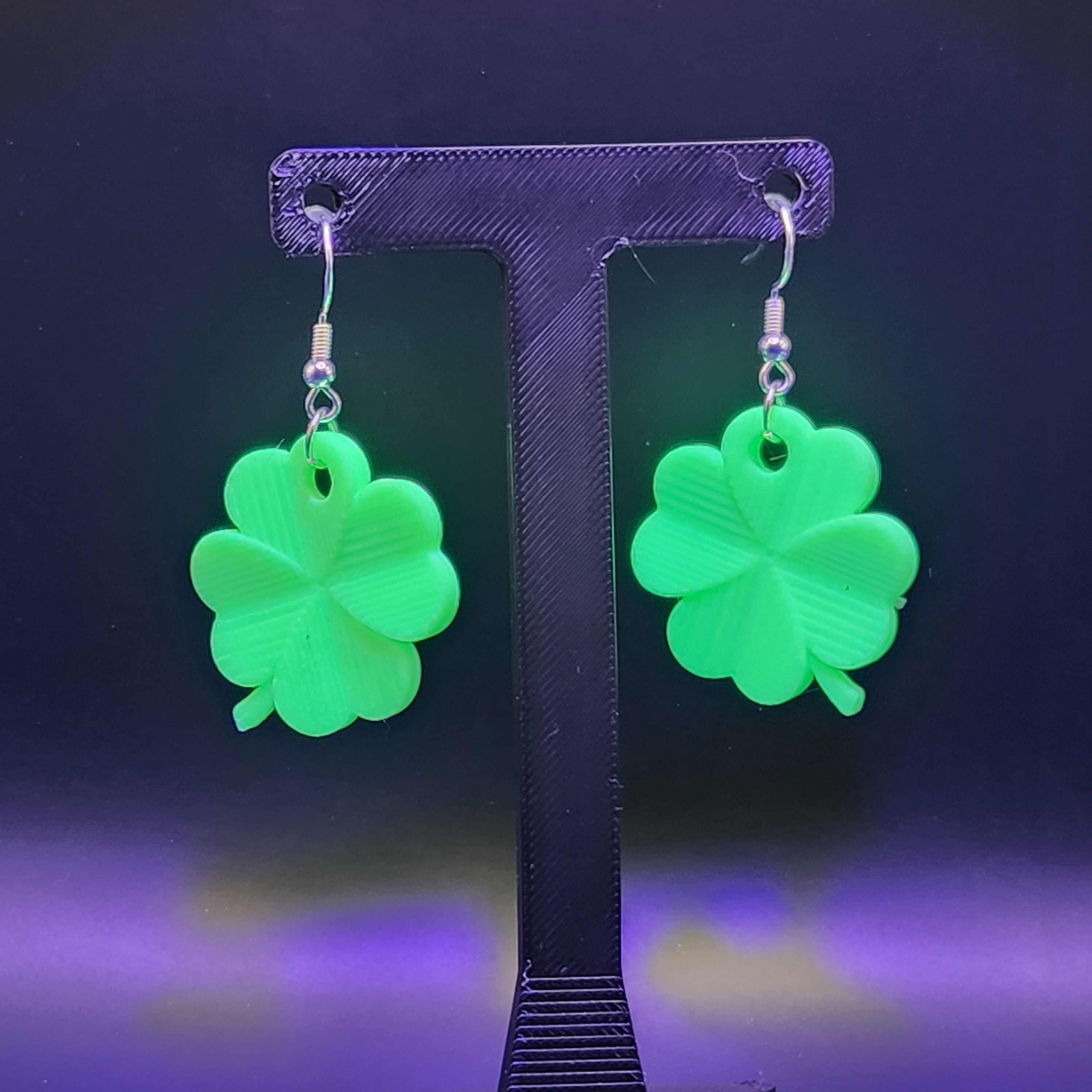 Lucky Glow-in-the-Dark Shamrock Earrings