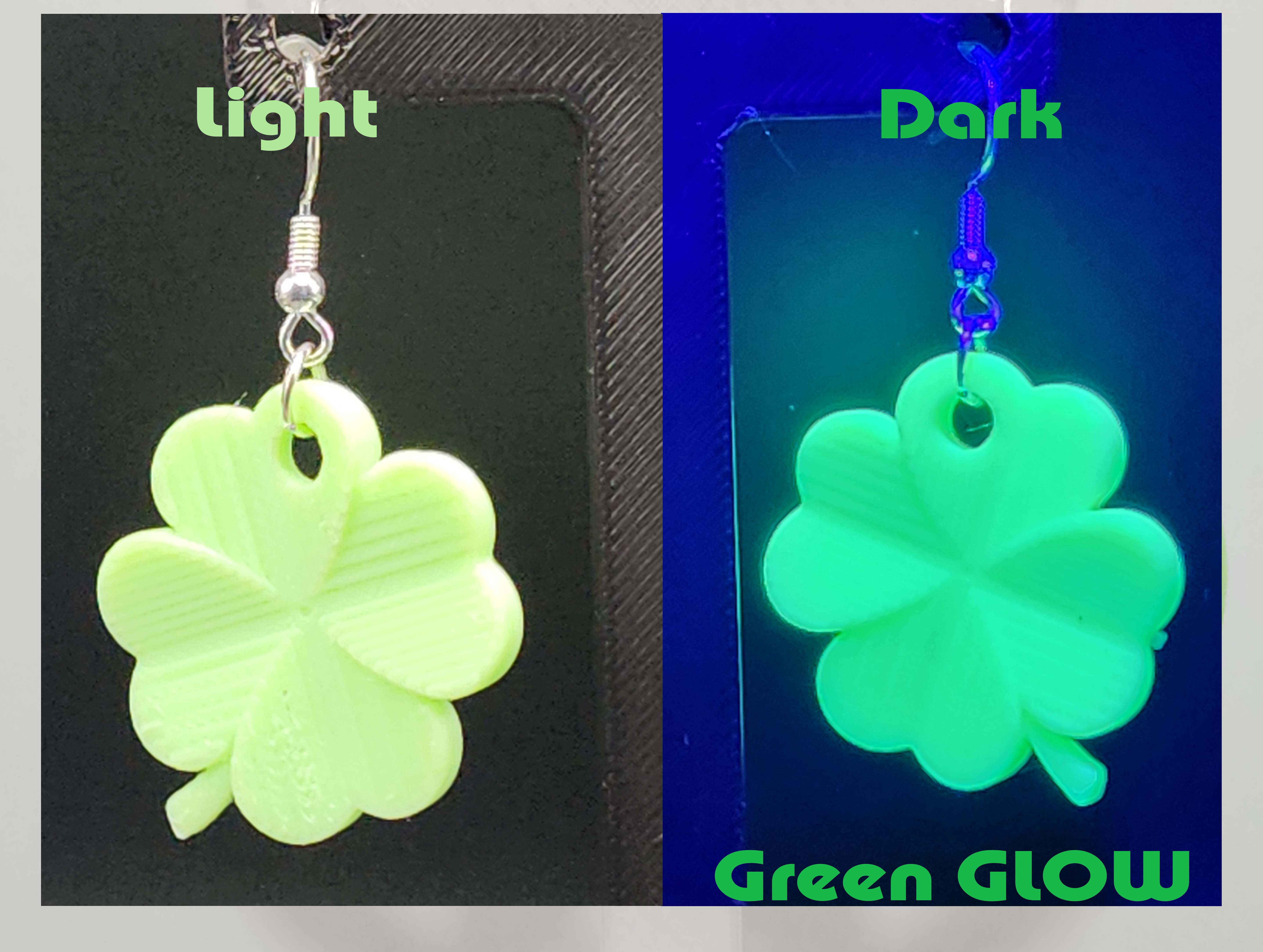 Lucky Glow-in-the-Dark Shamrock Earrings