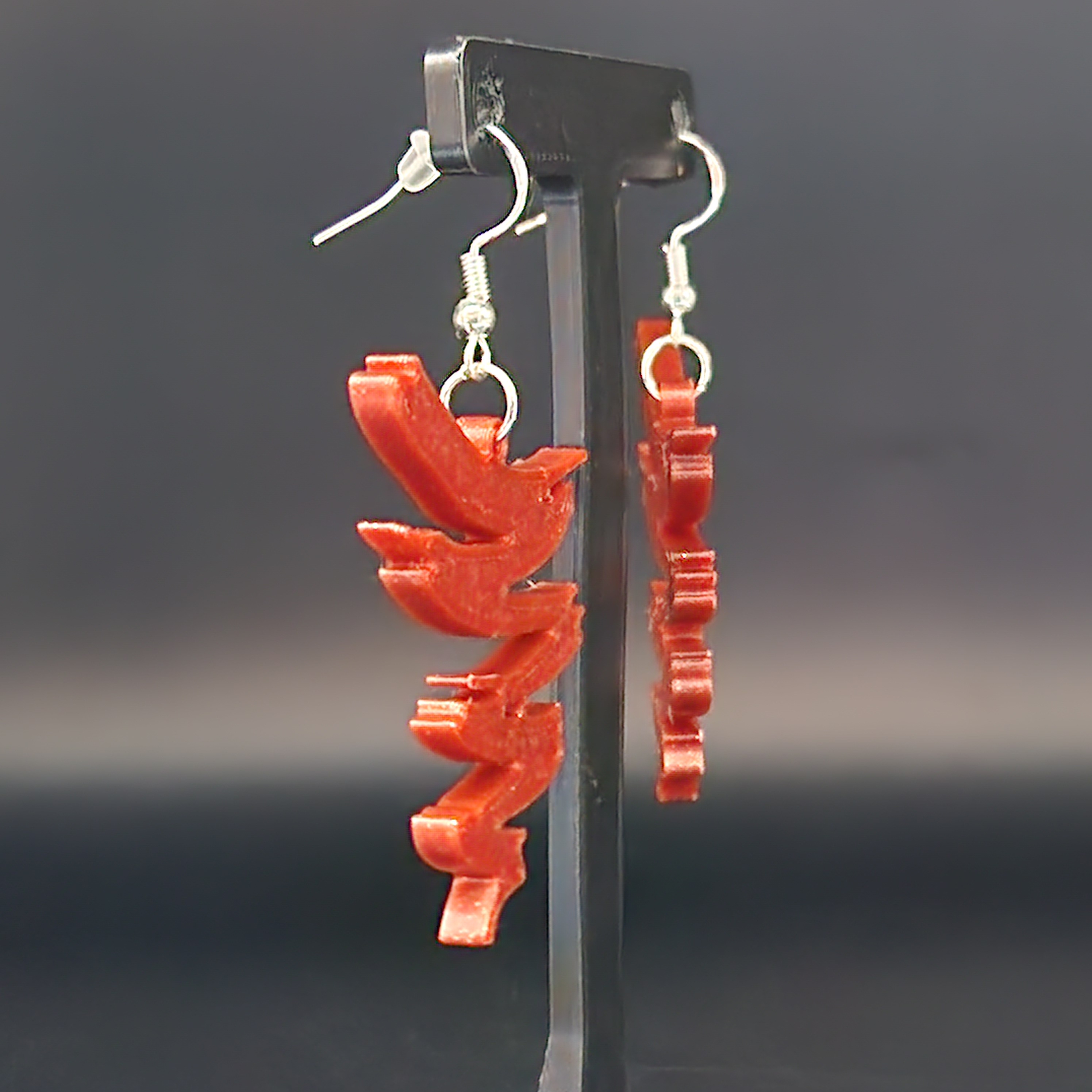 Abstract Red Swirl Earrings