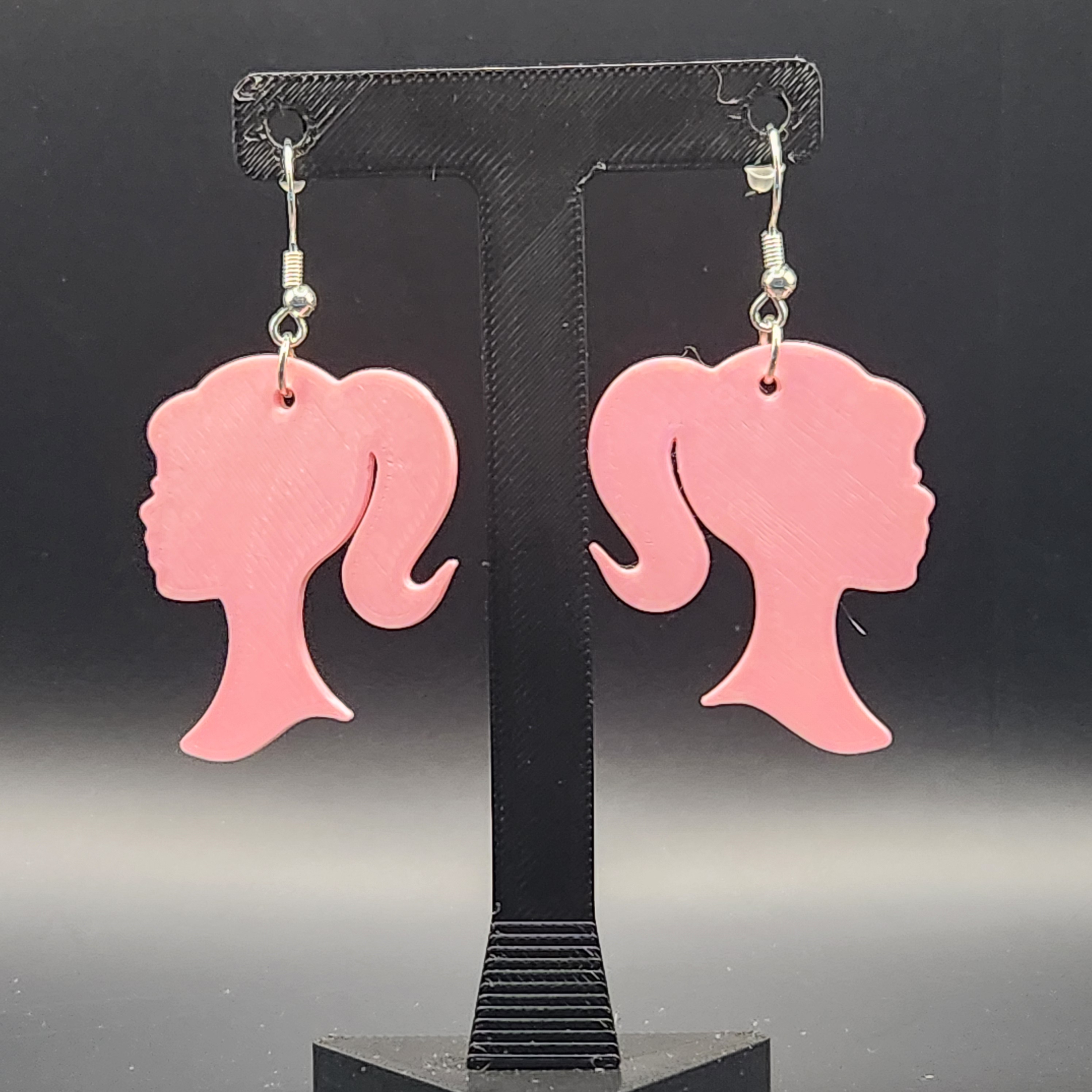 Pink Barbie Silhouette Earrings