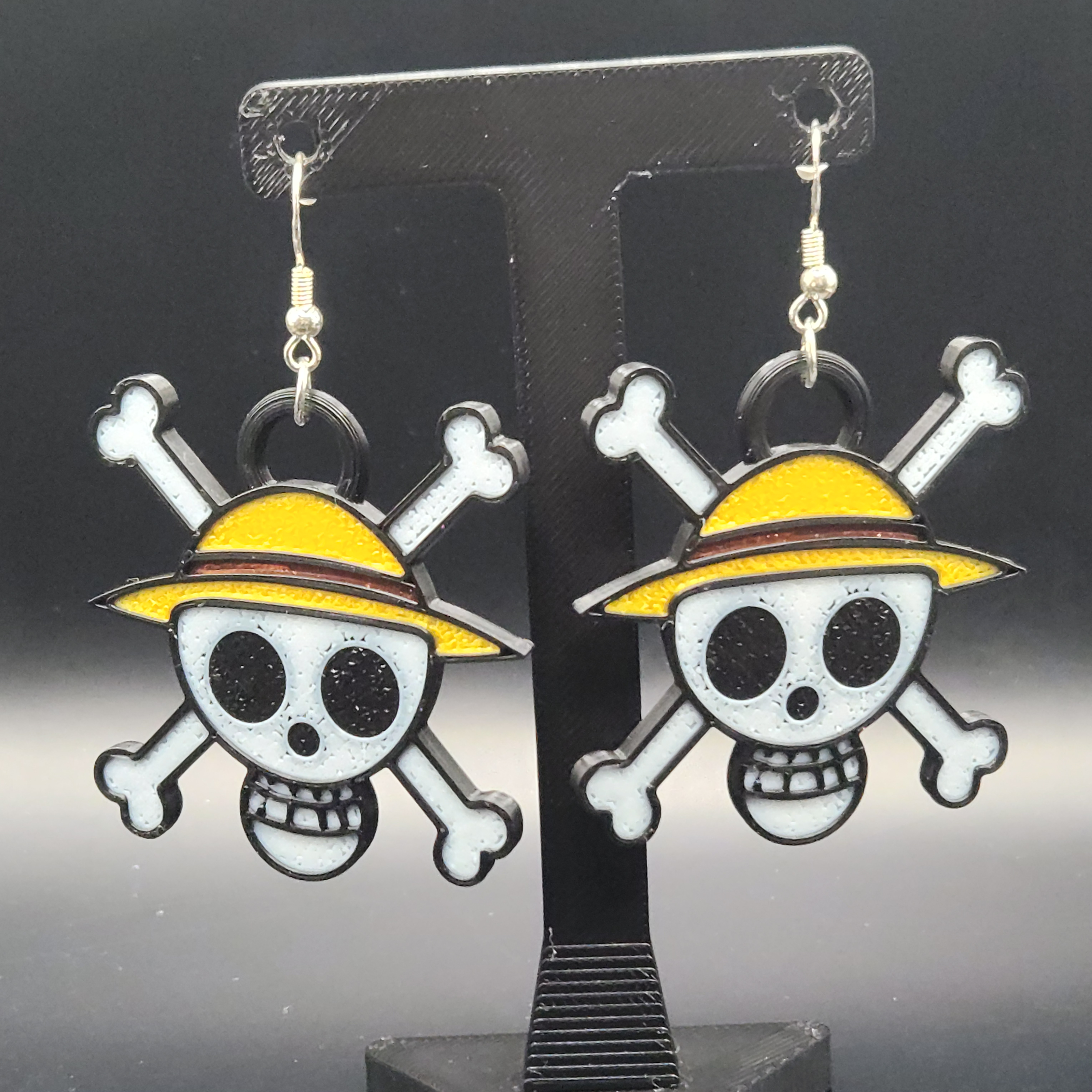 One Piece Straw Hats Luffy Jolly Roger Earrings
