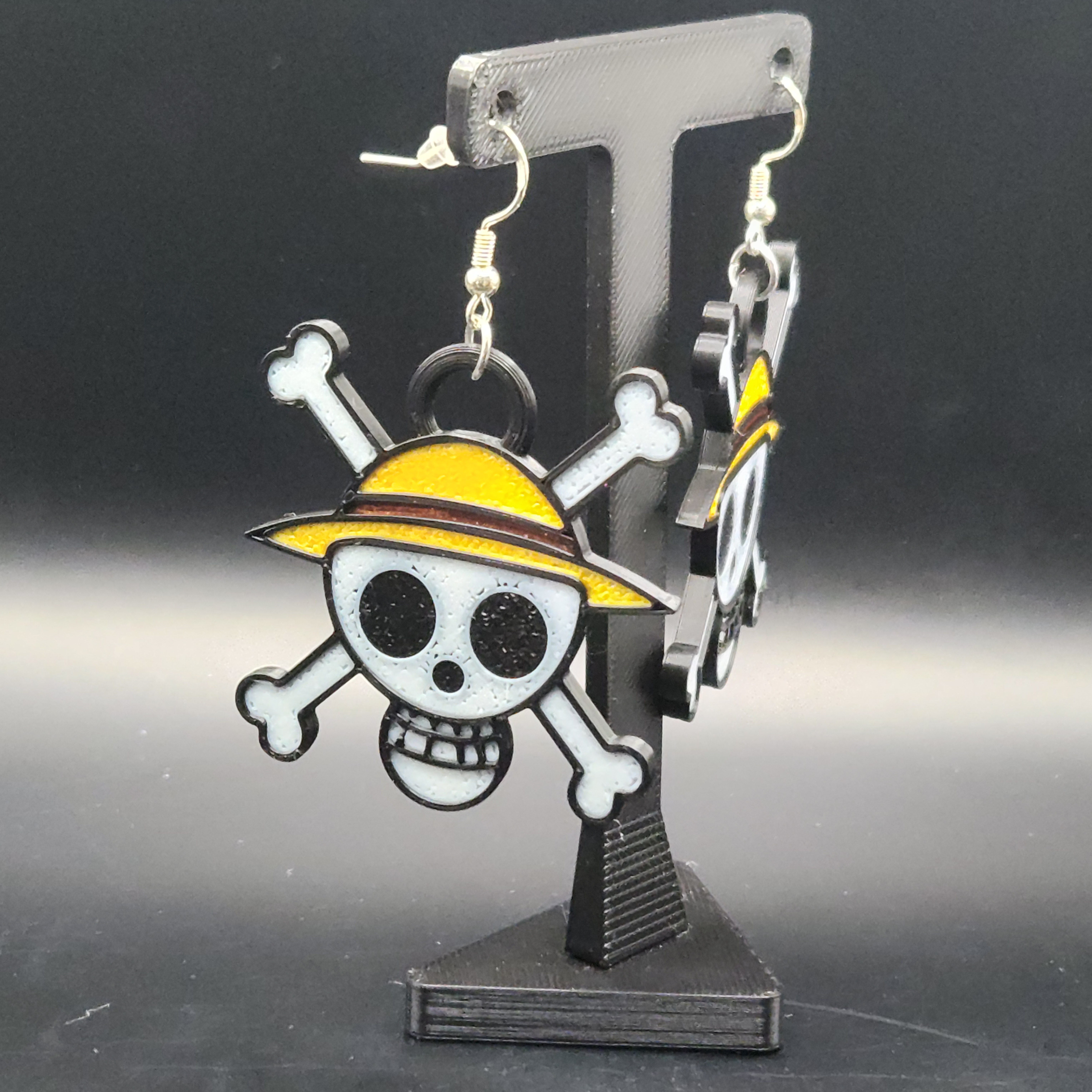 One Piece Straw Hats Luffy Jolly Roger Earrings