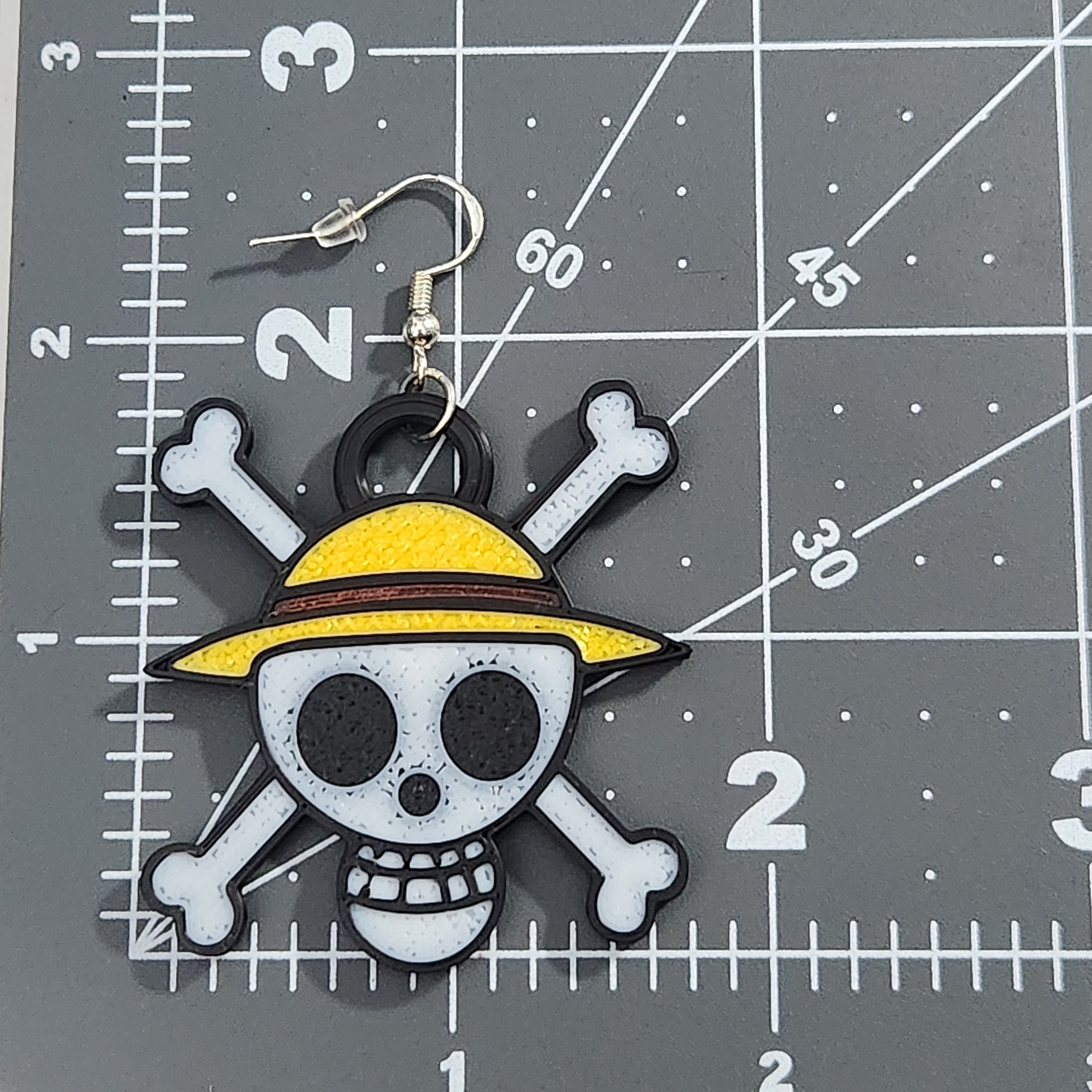 One Piece Straw Hats Luffy Jolly Roger Earrings