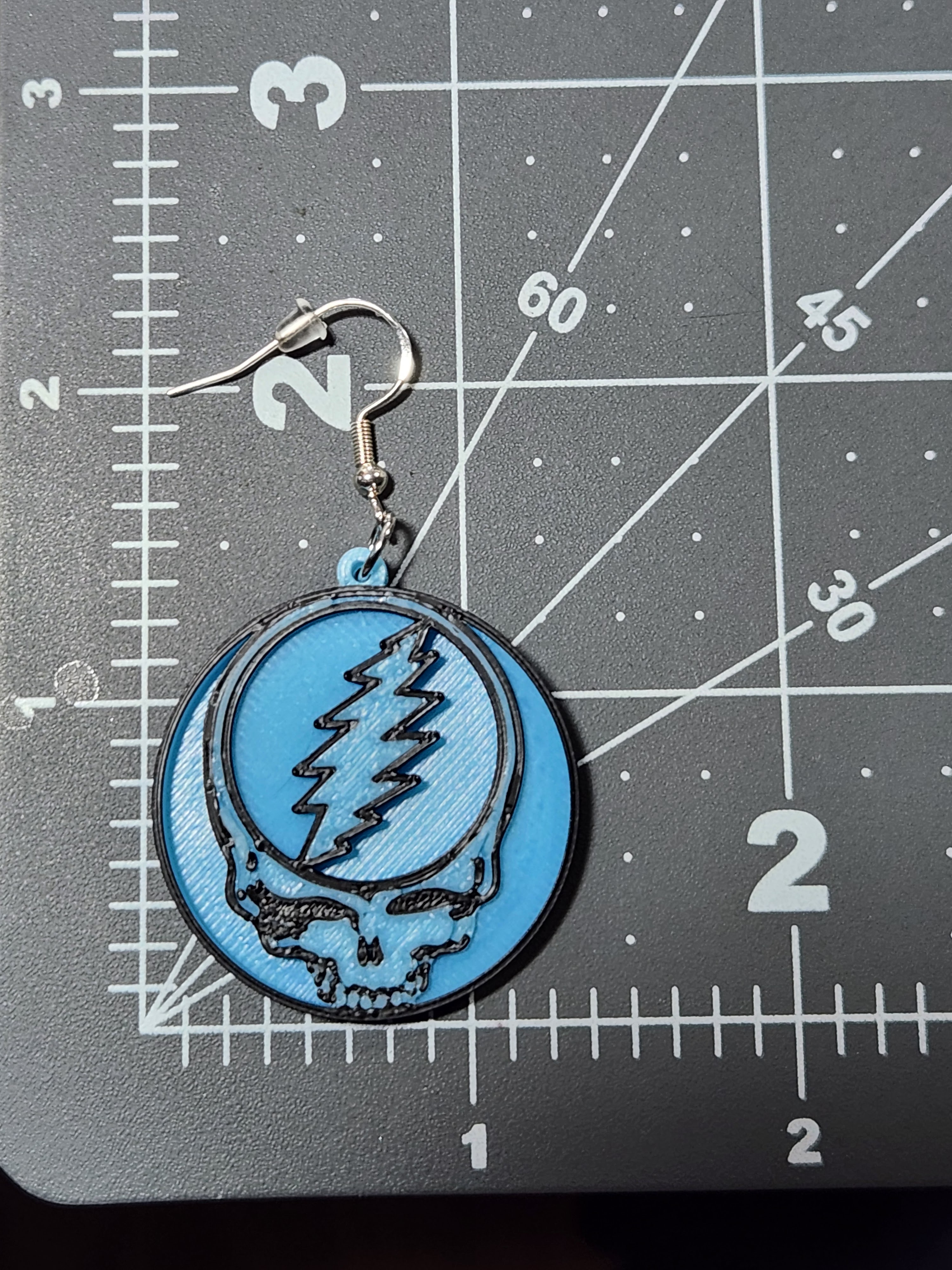 Blue Glow in the Dark Grateful Dead Steal Your Face Earrings
